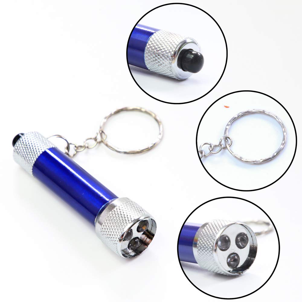 Proloso Mini Led Flashlight Keychains Torch Key Rings Bulk Party Favors For Kids 20 Pack