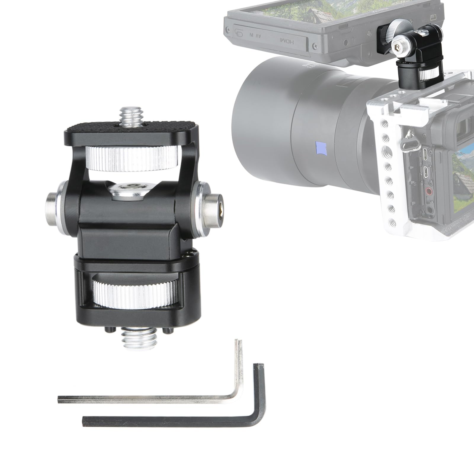 Niceyrig Dslr Monitor Mount For Arri Mount, 180° Tilt And 360° Swivel Support 5‘’ 7‘’ Field Monitor Holder For Camera Cage Rig, Stabilizers- 339