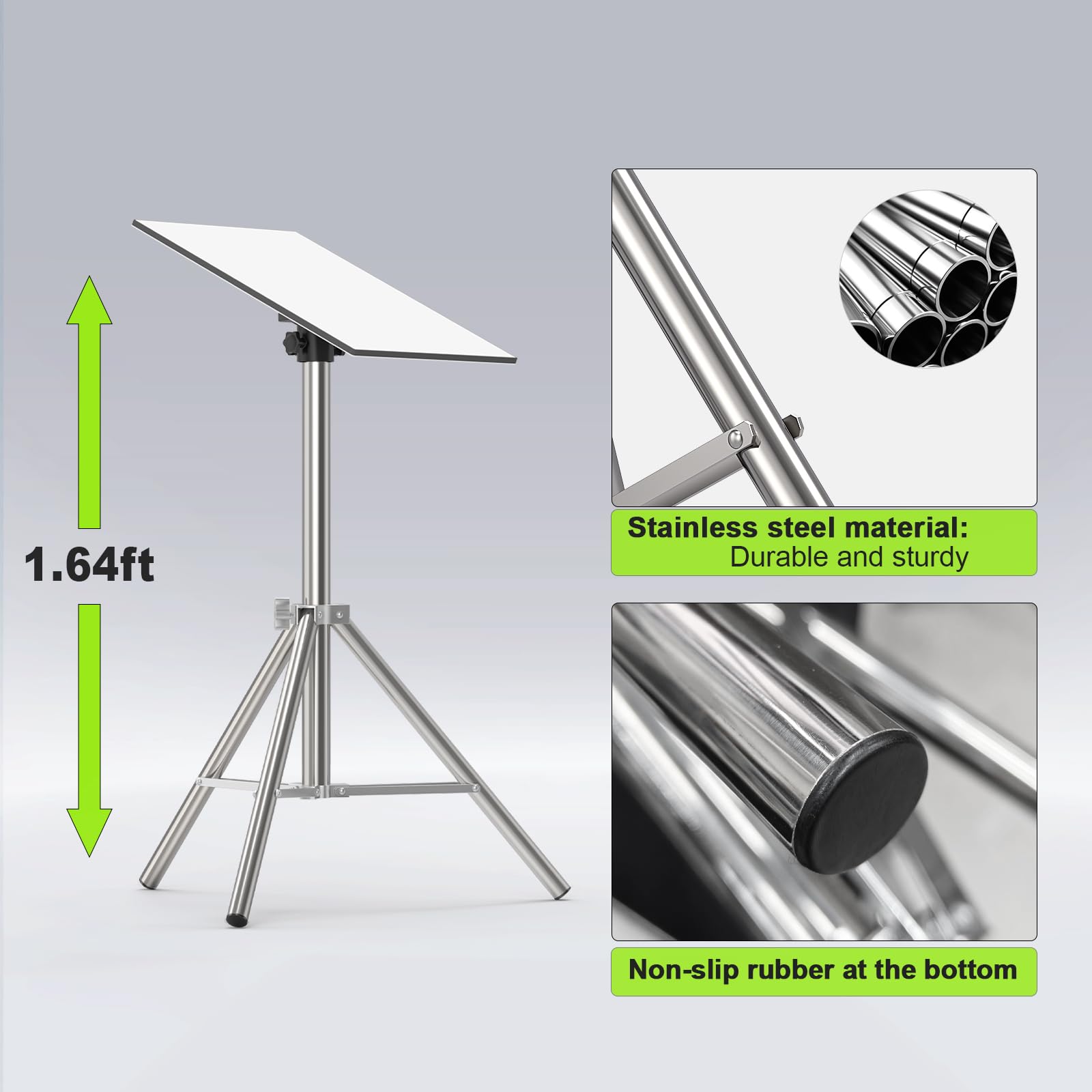 Anautin Starlink Gen 3 Tripod Stand, Stainless Steel Mount Supports Gen 3/V4 And Standard Kickstand Dish, Includes Pipe Adapter, Height 1.64Feet, Portable Starlink Accessories