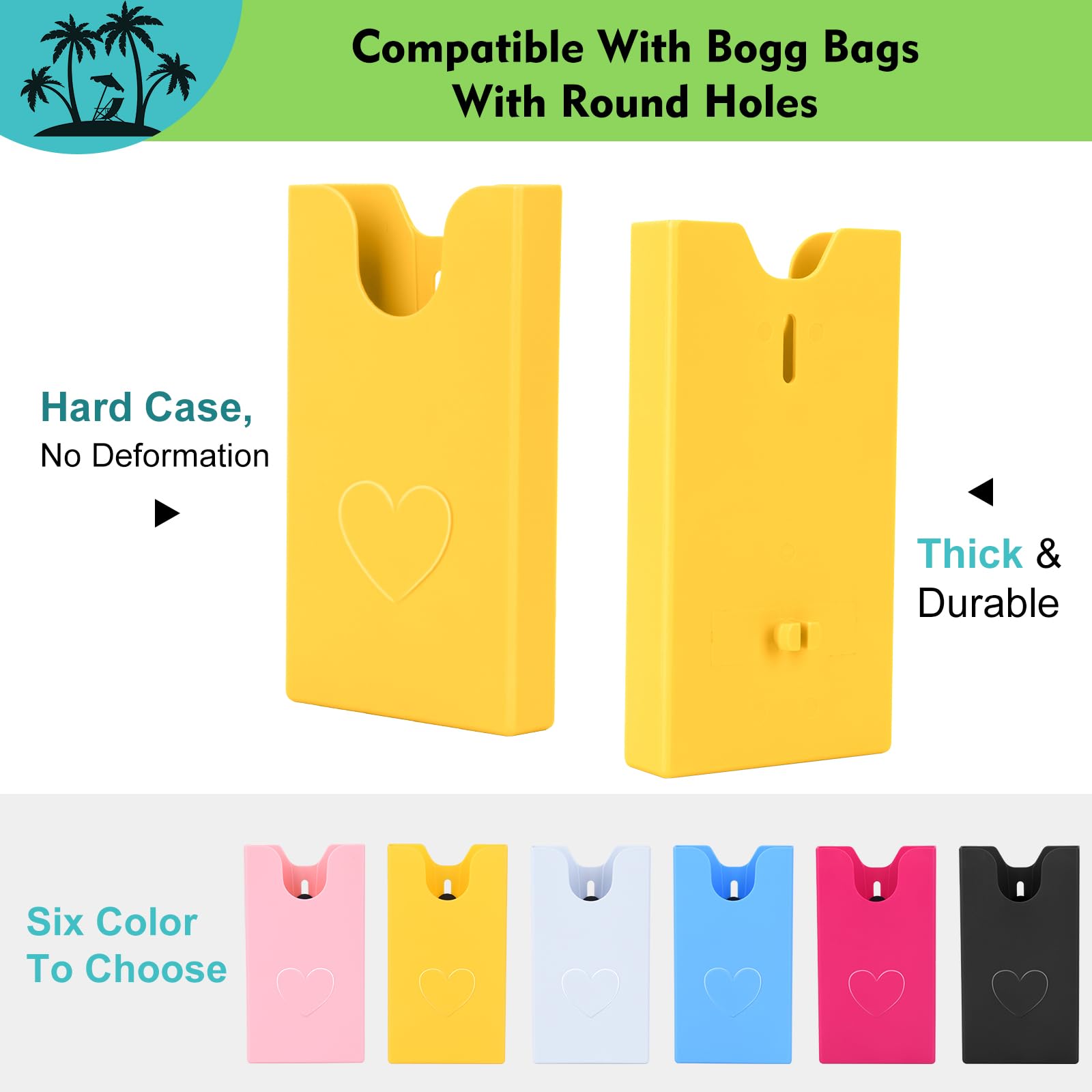 Raymall Phone Holder For Bogg Bag Accessories, Universal Hard Abs Plastic, Suitable For Xl/L Simple Modern And Xl/L Bogg Bag, Phone Case Holder For Beach Tote Yellow