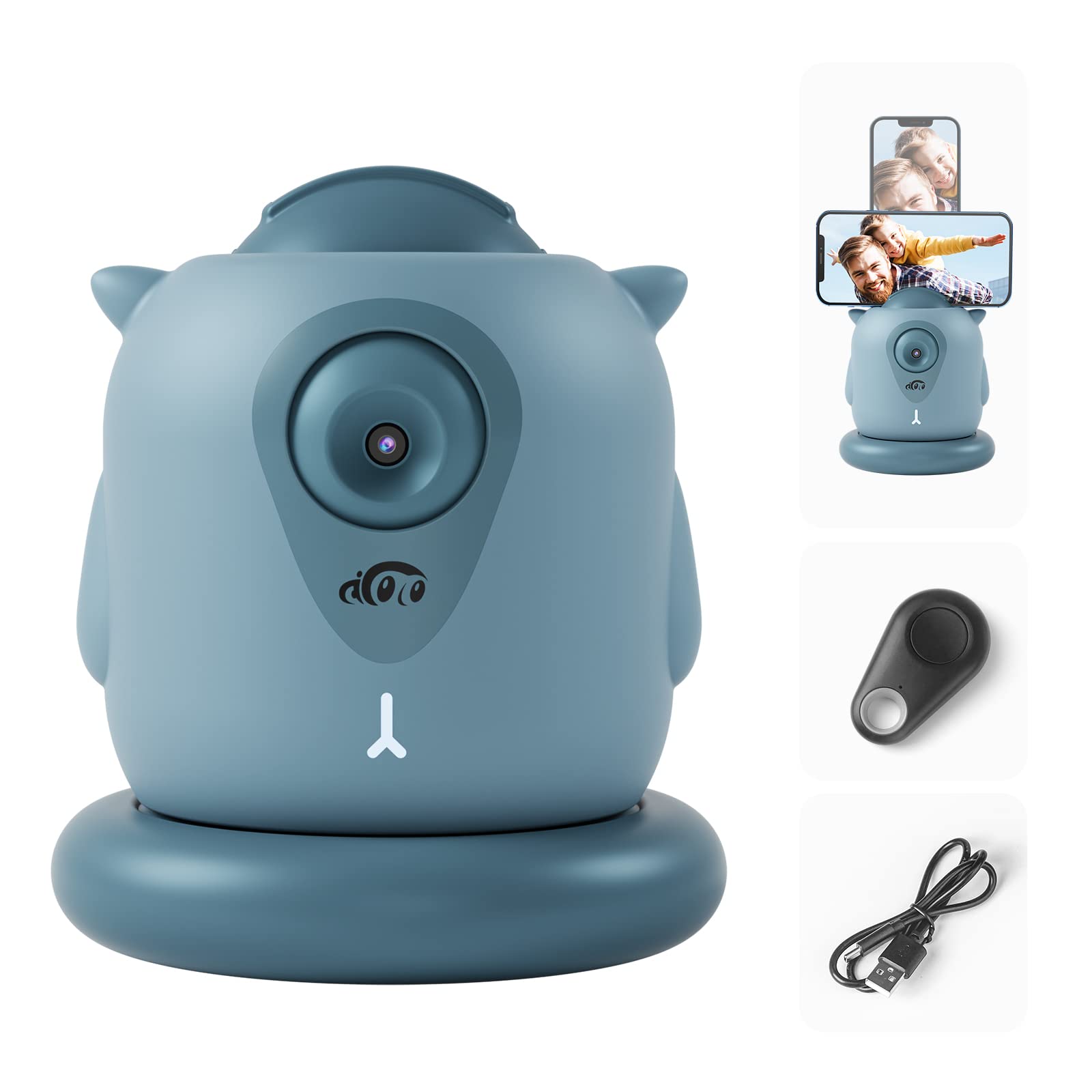 Aicoco Auto Tracking Phone Holder, Auto Face Tracking Tripod, 360° Rotation Phone Camera Mount, Ai-Powered Face Tracking, Bluetooth Shutter Control, No App For Live Streaming Video And Video Recording