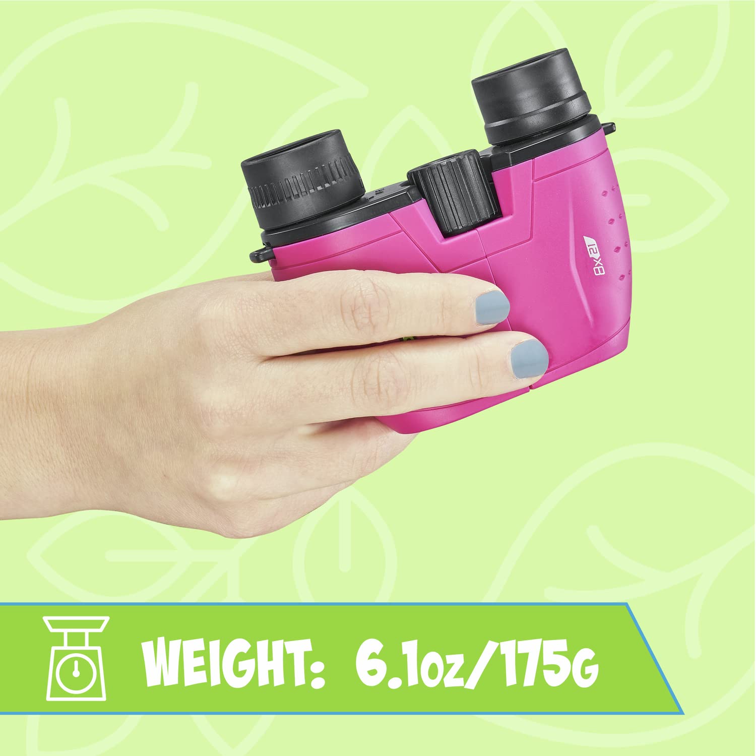 Tasco Kids Binoculars 8X21, Compact Binoculars For Kids Ages 3-12, Great For Adventures, Hiking, Camping, Travel, Bird Watching