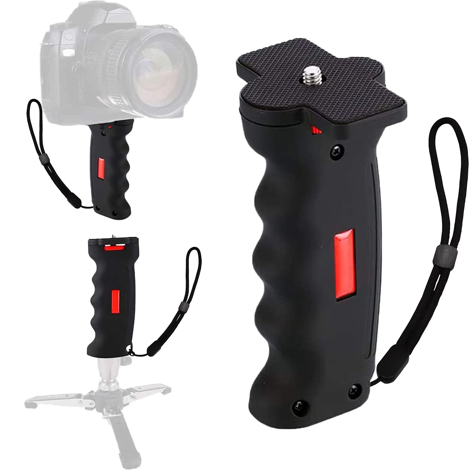 Weihe Poyinco Wide Platform Pistol Grip Camera Handle Camera Stabilizers With 1/4" Screw For Slr Dslr Dc Canon Nikon Sony Iphone Xiaomi Smartphone