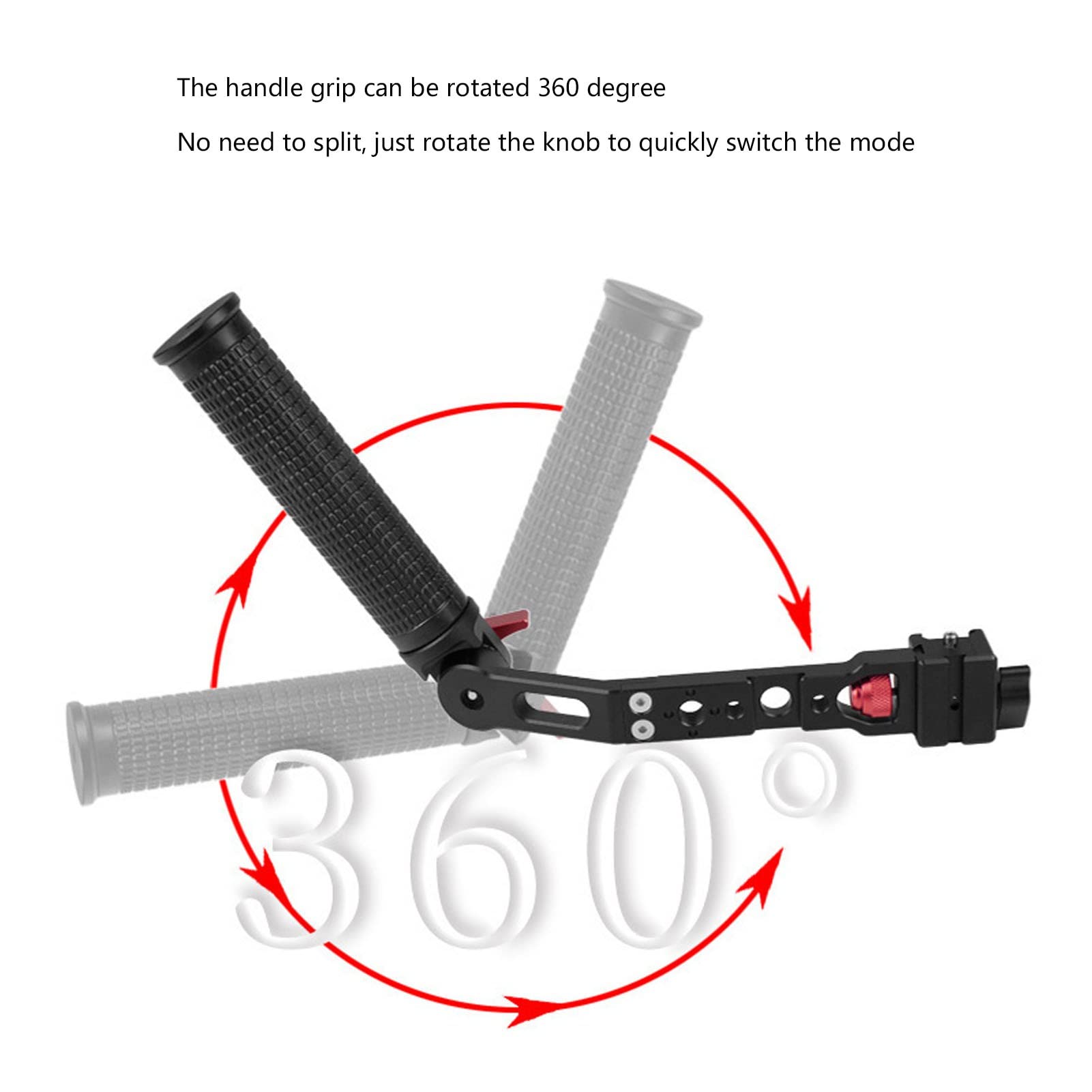 Pilipane Handgrip, Adjust Slinger Handgrip Slinger Handle, Foldable Aluminum Alloy Handle Grip For Ronin Rs Series Stabilizer Accessory