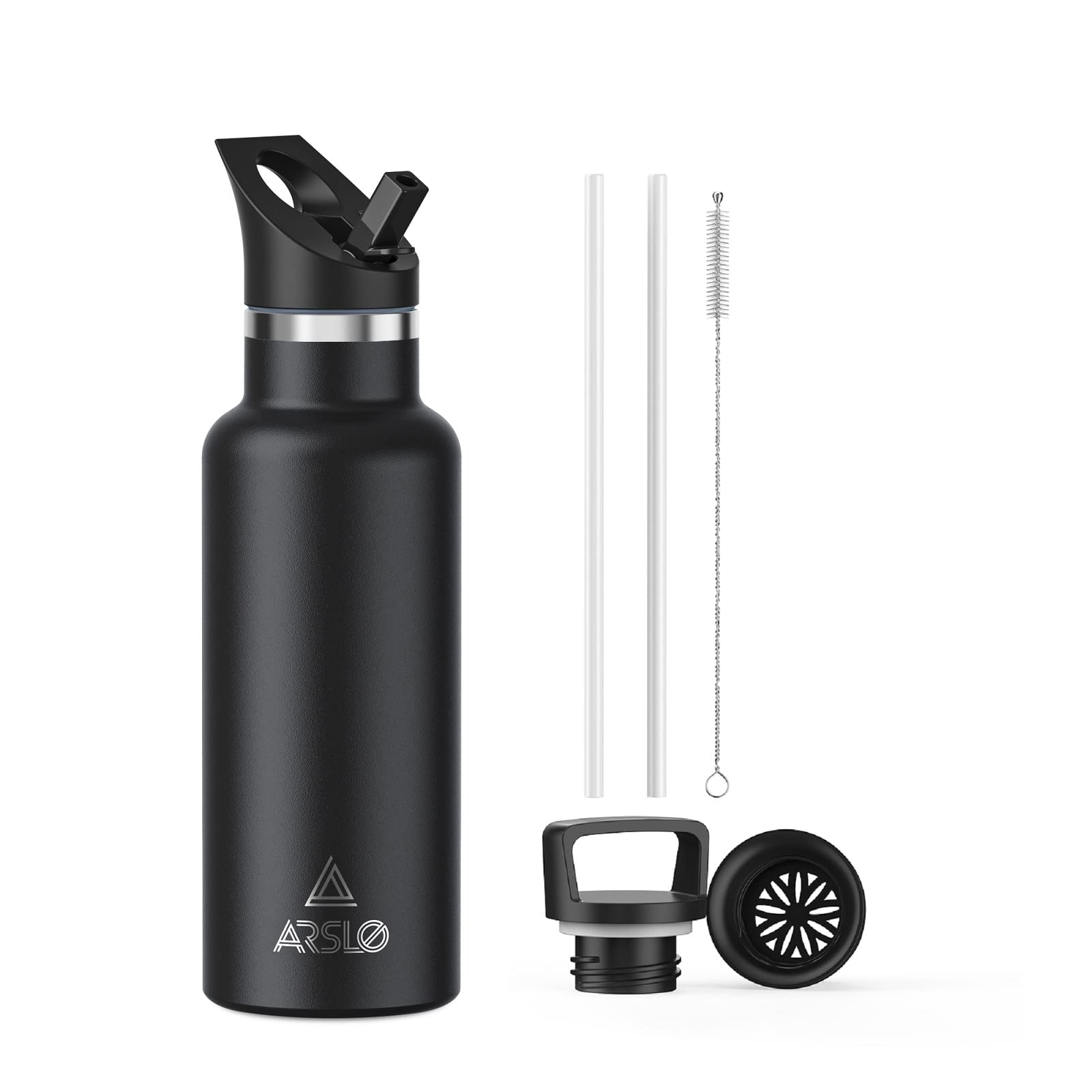Stainless Steel Double Wall Water Bottles, Vacuum Insulated Bottle With Straw Lid, Insulated Water