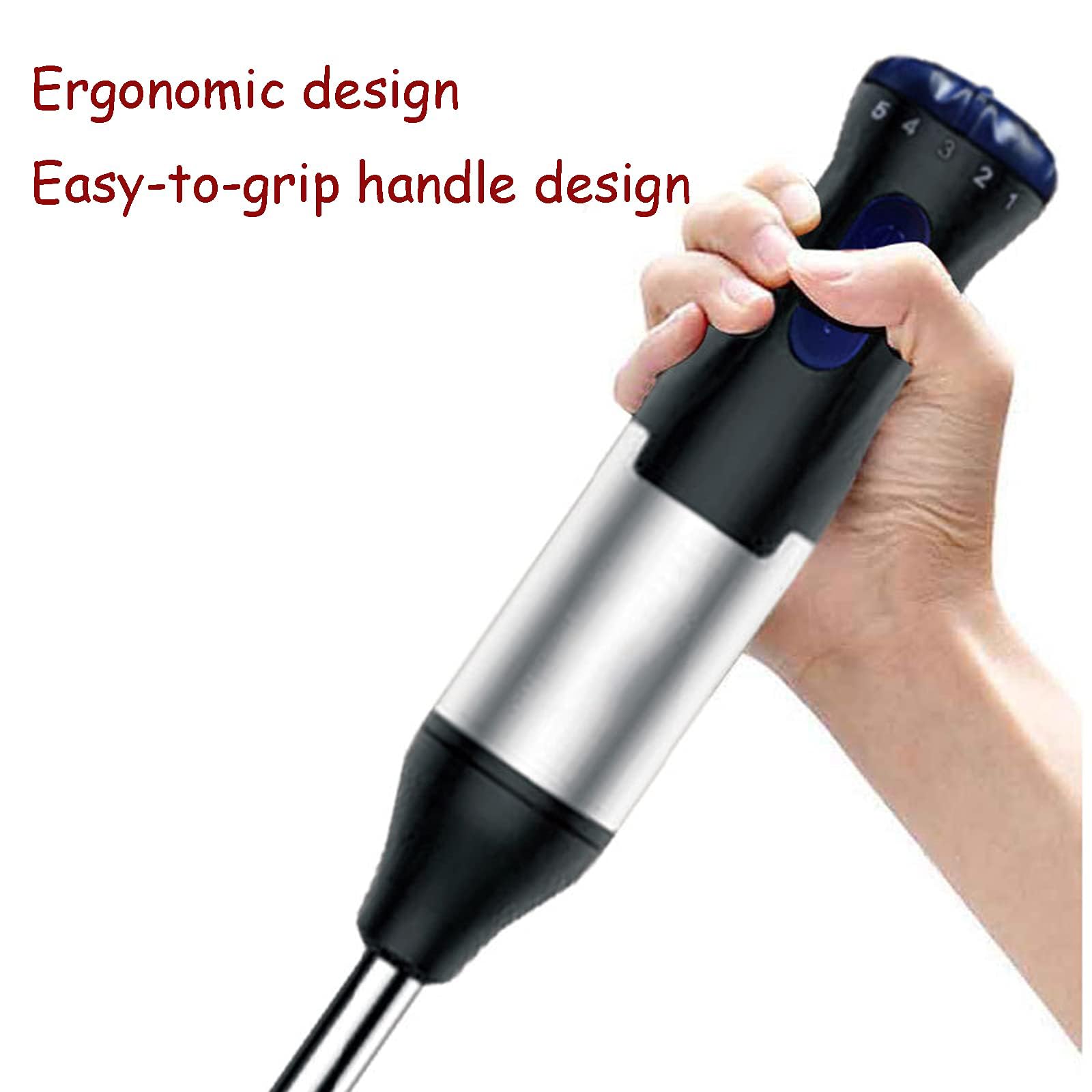 Miboce 1000W Portable Hand Blender, 4-In-1Hand Immersion Blender Set, With Beaker, Chopper, Egg Whisk, 5 Speed Adjustable, For Smoothies, Soups, Sauces, Puree, Dip