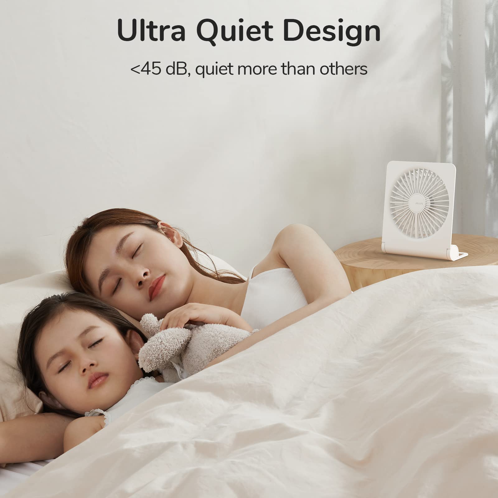 Jisulife Small Desk Fan, Portable Travel With 4500Mah Battery, Usb Rechargeable Folding Design