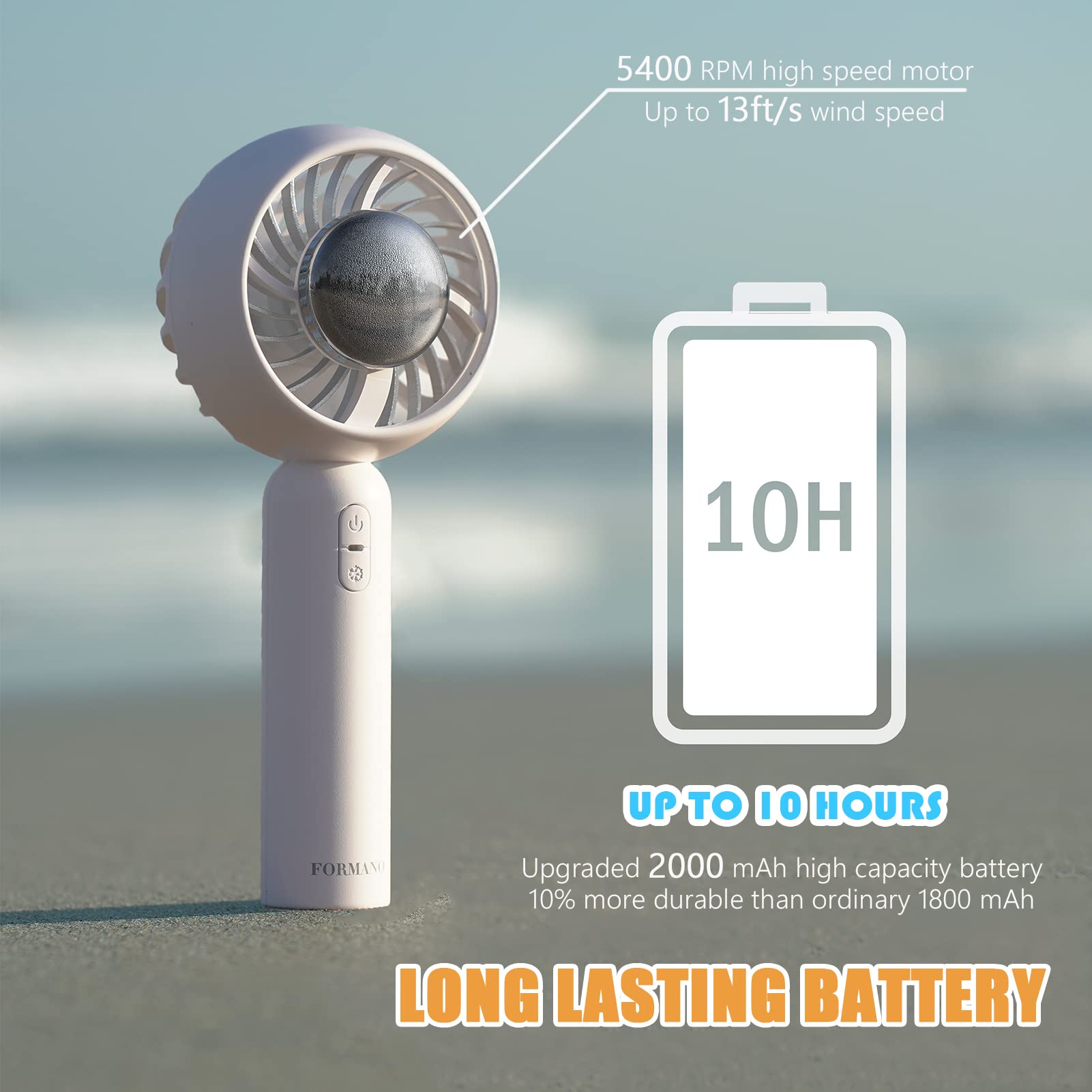 Handheld air conditioner fan with cooling refrigerating pad, perfect for quick and efficient personal cooling