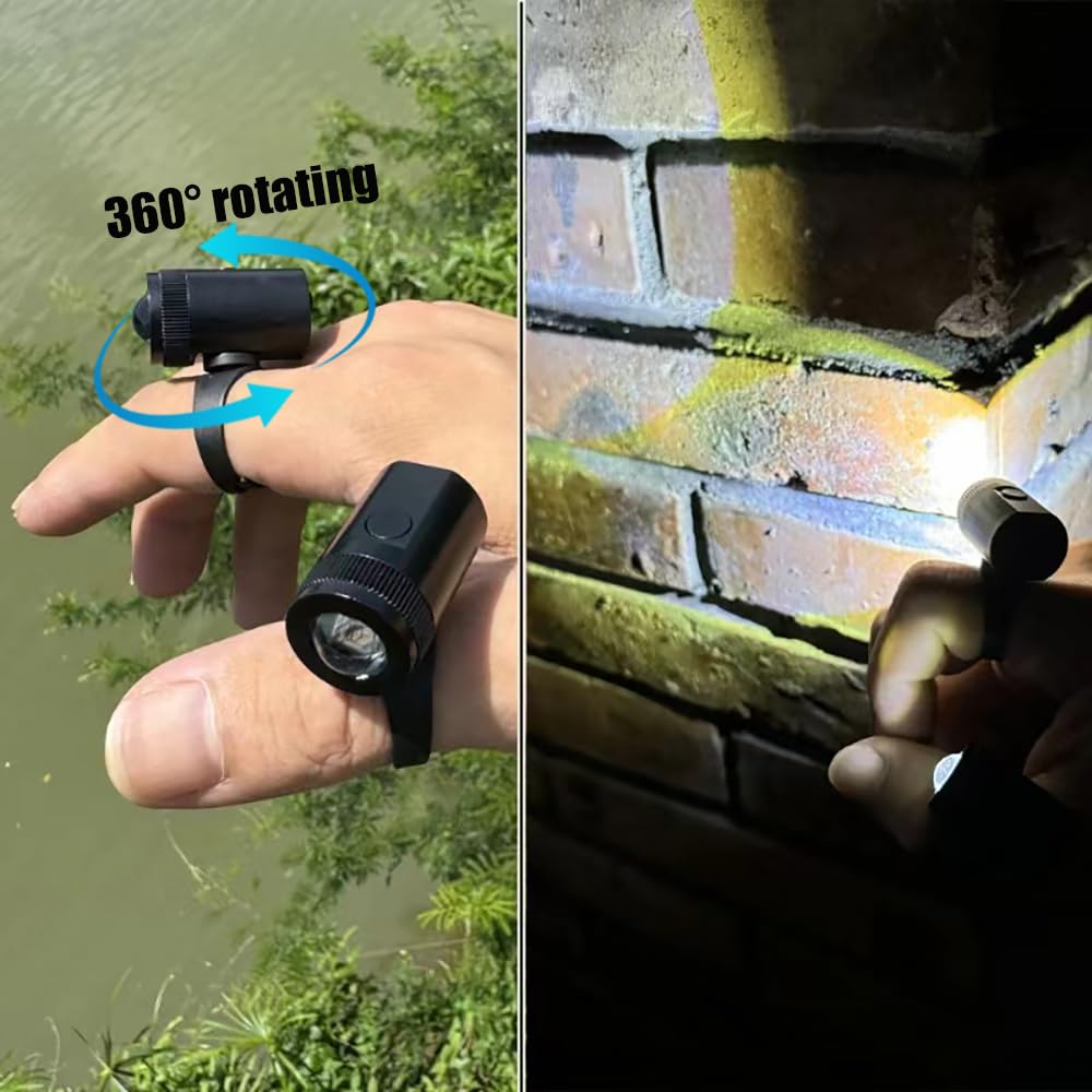 Eagous Sports Adjustable Finger Glove Flashlight Rechargeable Light Led Lamp Gadget Tool Camping Equipment For Night Run Fishing Cycling