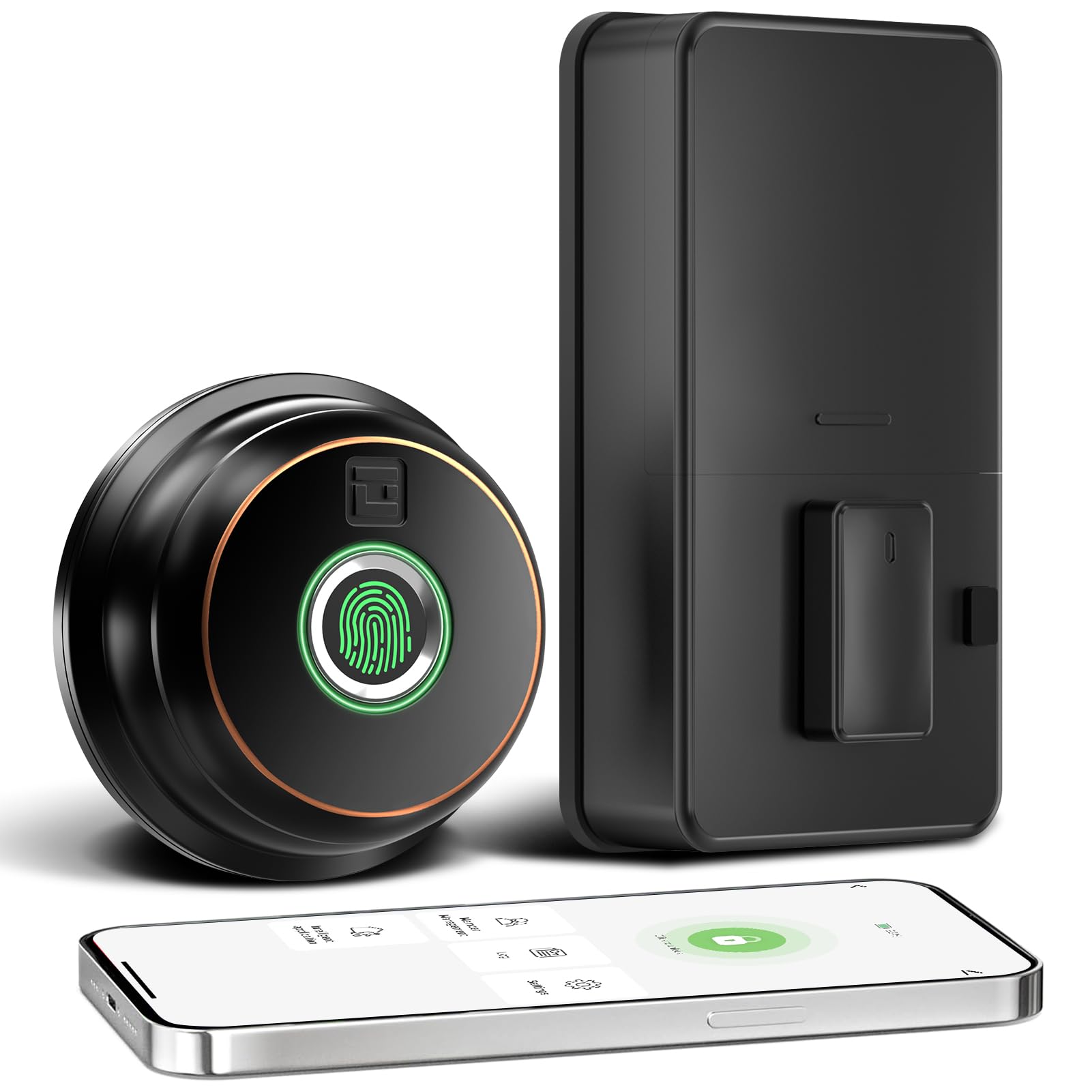 Geektale Smart Deadbolt Lock For Front Door, Fingerprint Door Lock With App, Biometric Deadbolt, Keyless Entry