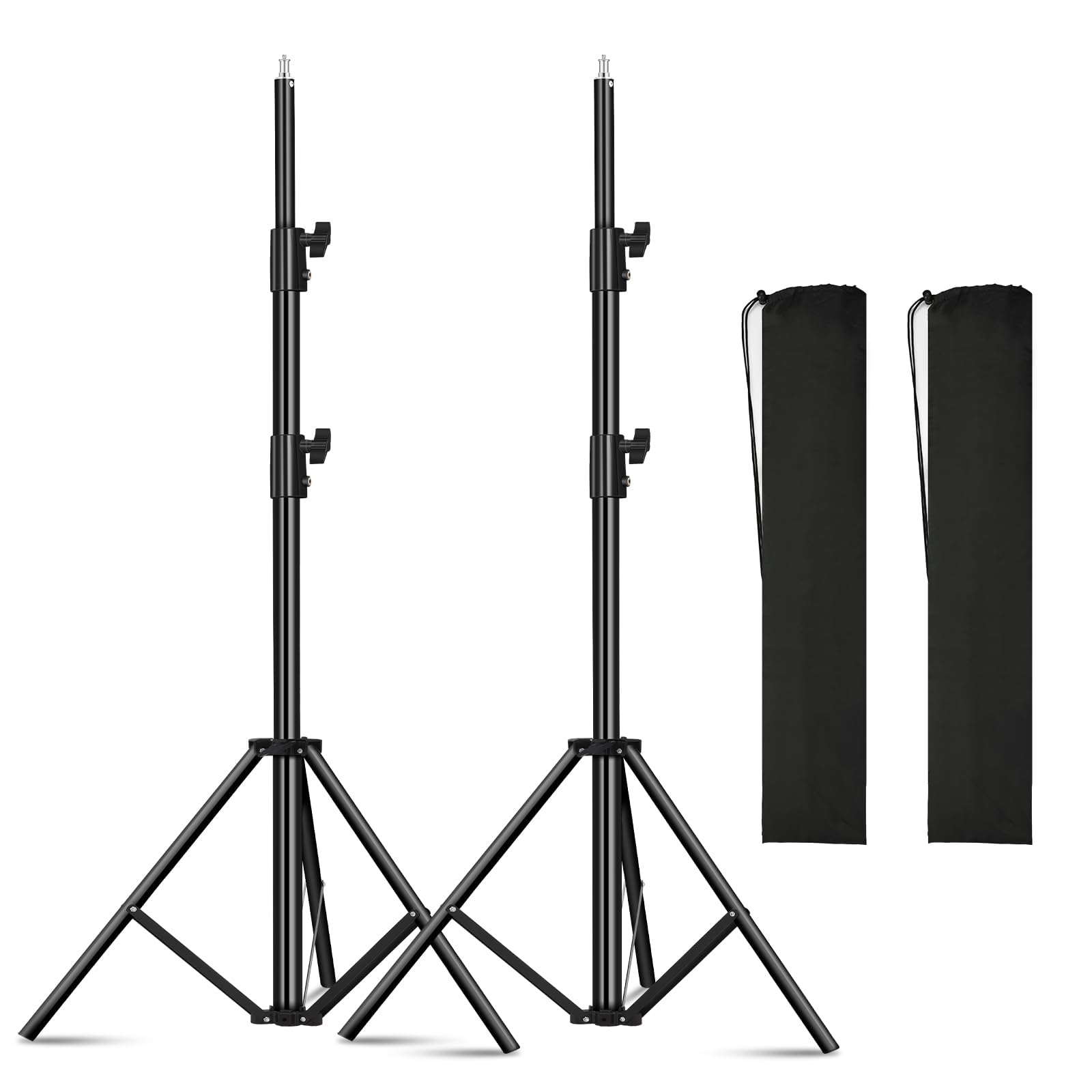 Soonpho 2Pack Heavy Duty Light Stand 9.2Ft / 110" Aluminum Spring Cushioned Tripod Lighting Stands Max Loading:10Kg Adjustable 94Cm-280Cm With Carry Bag For Photography Softboxes Umbrella Studio Shooting