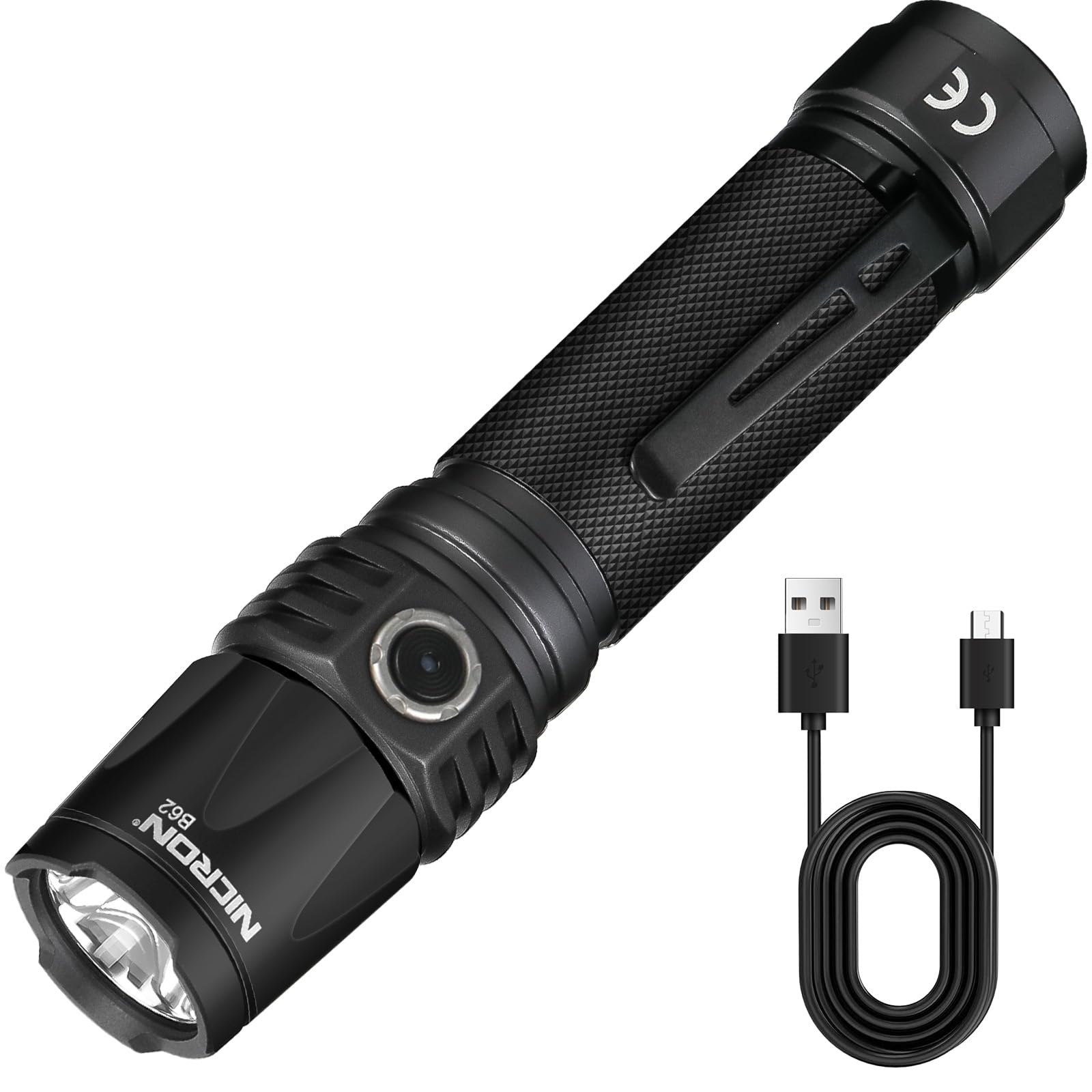 Nicron 1000 Lumens Rechargeable Tactical Flashlight: Led Flashlight Small, Bright, Powerful For Camping, Charged With Type C Cable