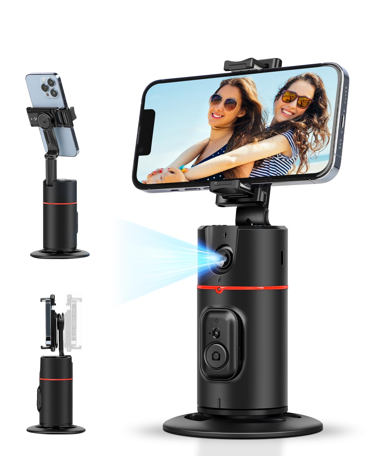 Joilcan Auto Face Tracking Selfie Stick Tripod, 360° Rotation Auto Face Body Tracking Phone Stand With Remote, Rechargeable Smart Gesture Control Phone Holder For Iphone Video Recording Live Tiktok