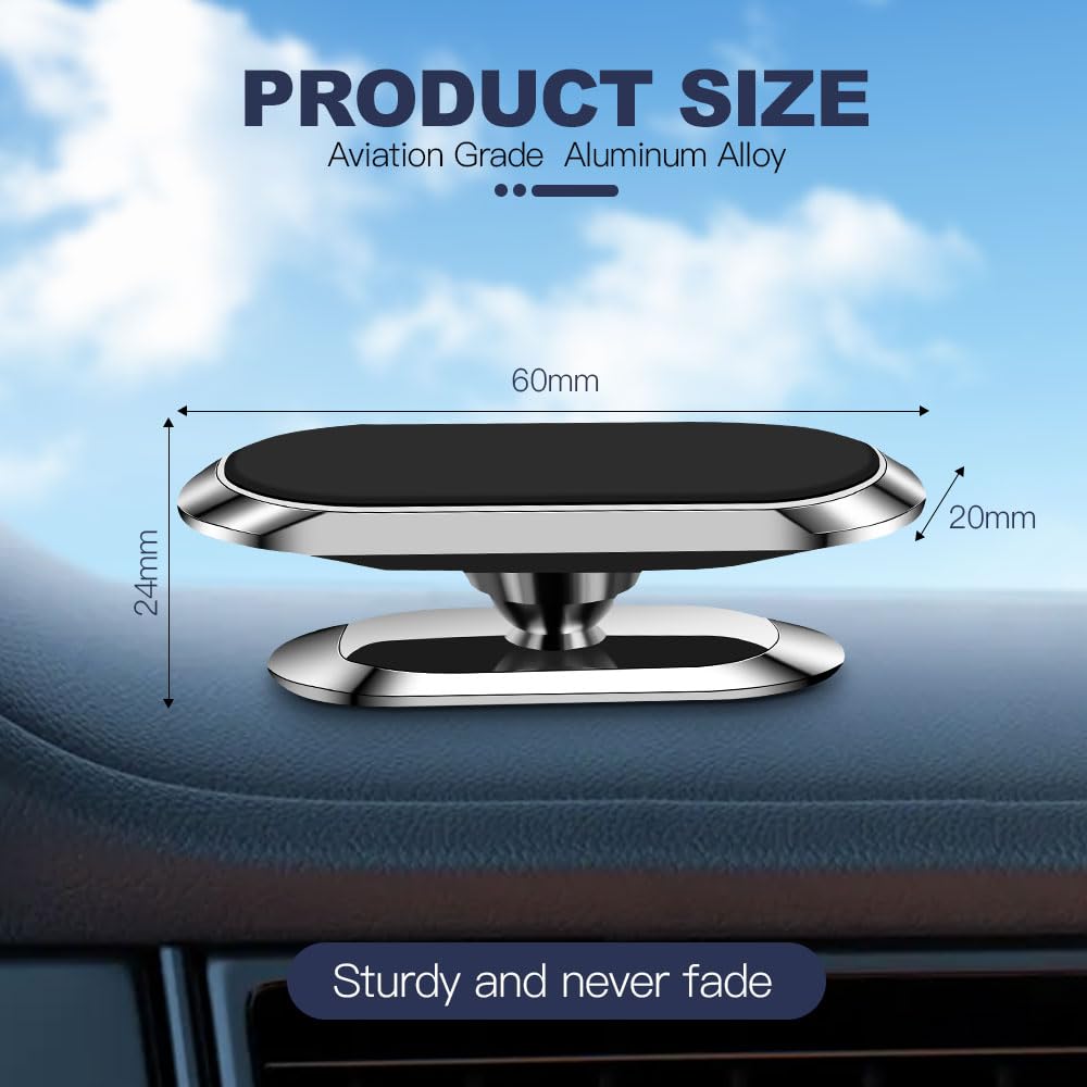 Axfee Magnetic Phone Holder For Car, 【 8X Magnets】 Strong Car Mount, 360° Adjustable Car Phone Holder Mount, Dashboard Car Mount Compatible With Samsung Iphone Etc All Smartphones (2 Pack)