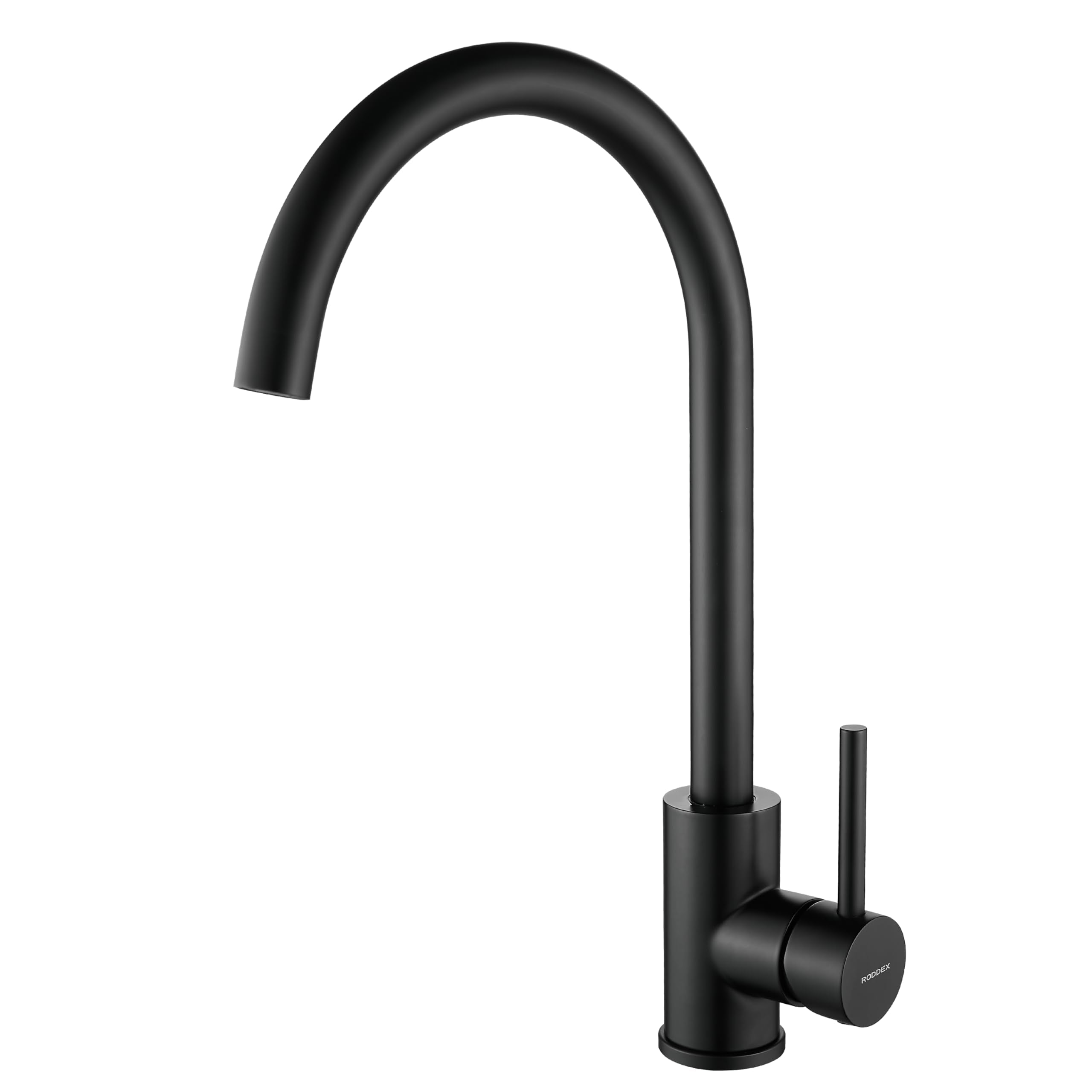 Roddex Bar Sink Faucet, Swivel One Handle Prep Bar Faucet Modern Stainless Steel High Arc Kitchen Faucets Single Hole Tall Faucets Rv Camper Laundry Outdoor Farmhouse Dishwasher, Matte Black