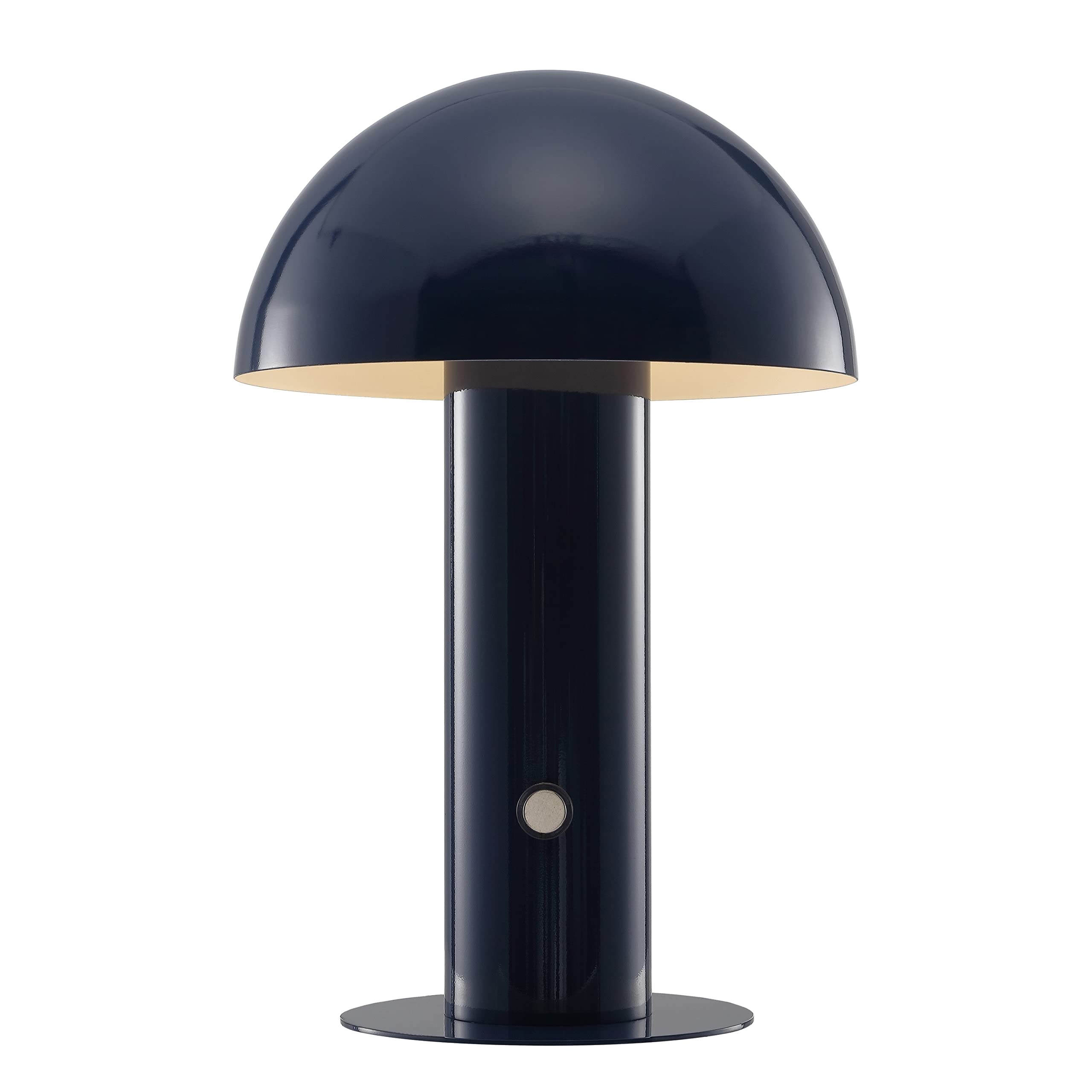 Jonathan Y Jyl7115E Boletus 10.75" Contemporary Bohemian Rechargeable/Cordless Portable Iron Integrated Led Mushroom Table Lamp Modern, Coastal Bedside Desk Nightstand Lamp, Navy