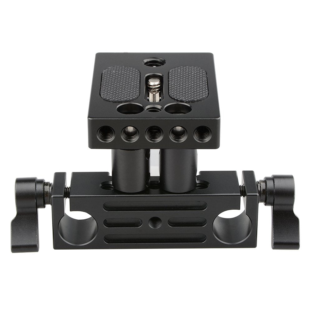 Camvate Dslr Baseplate Mount With Railblock Height Riser For 15Mm Rail Rod Support System - 1237