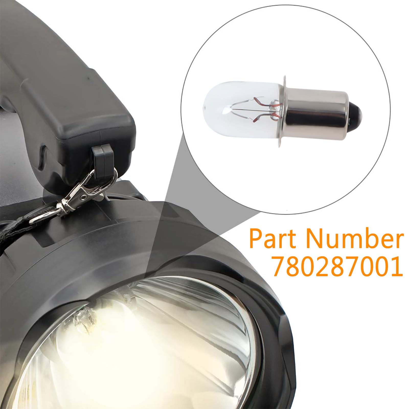 Podoy 780287001 Flashlight Bulbs Compatible With Ryobi Ridgid 18V Flashlight P704 P703 P700 (2 Pack, White)