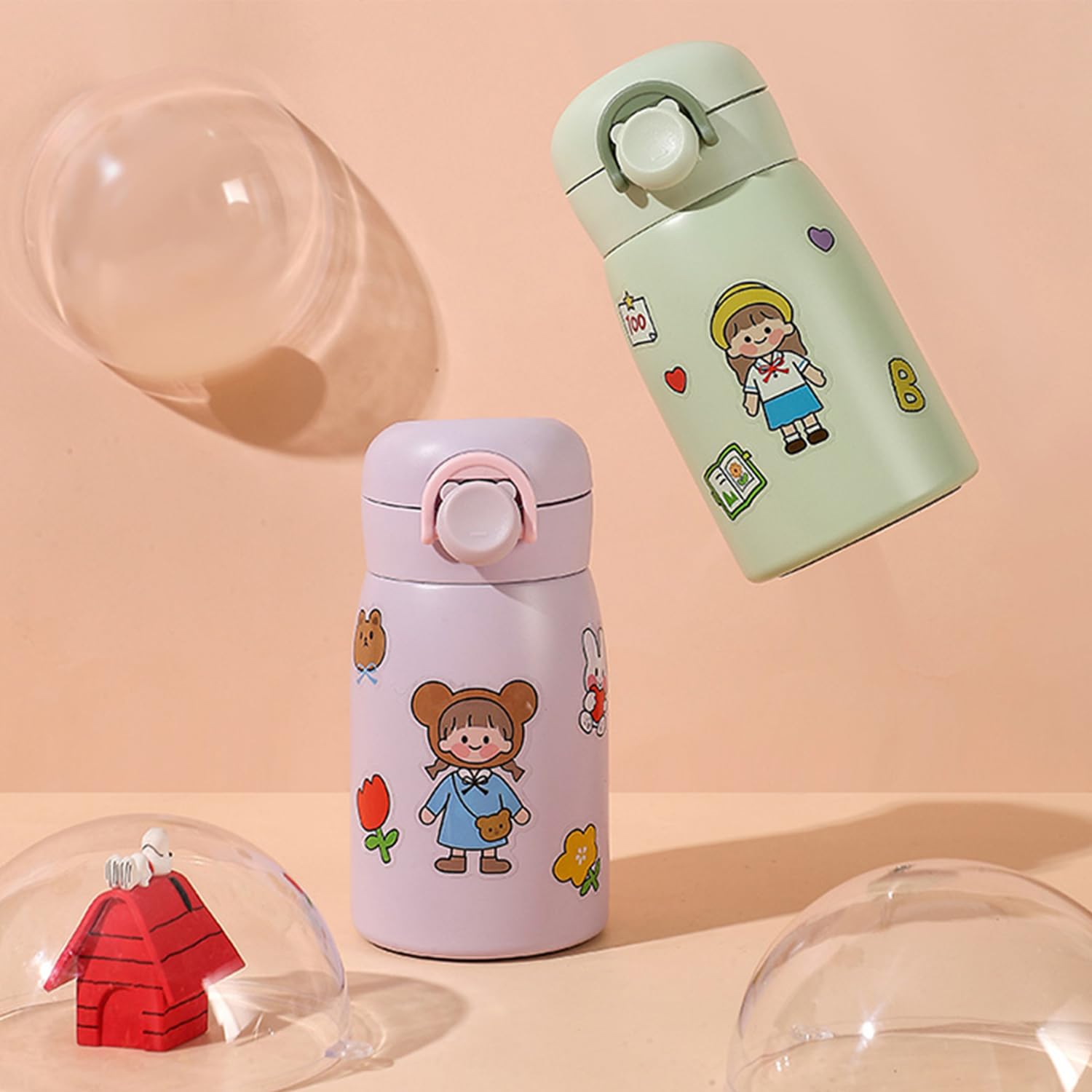 9 Oz Mini Water Bottle Small Stainless Steel Thermoses - Insulated Vacuum, Leak Proof, Keeps Drinks