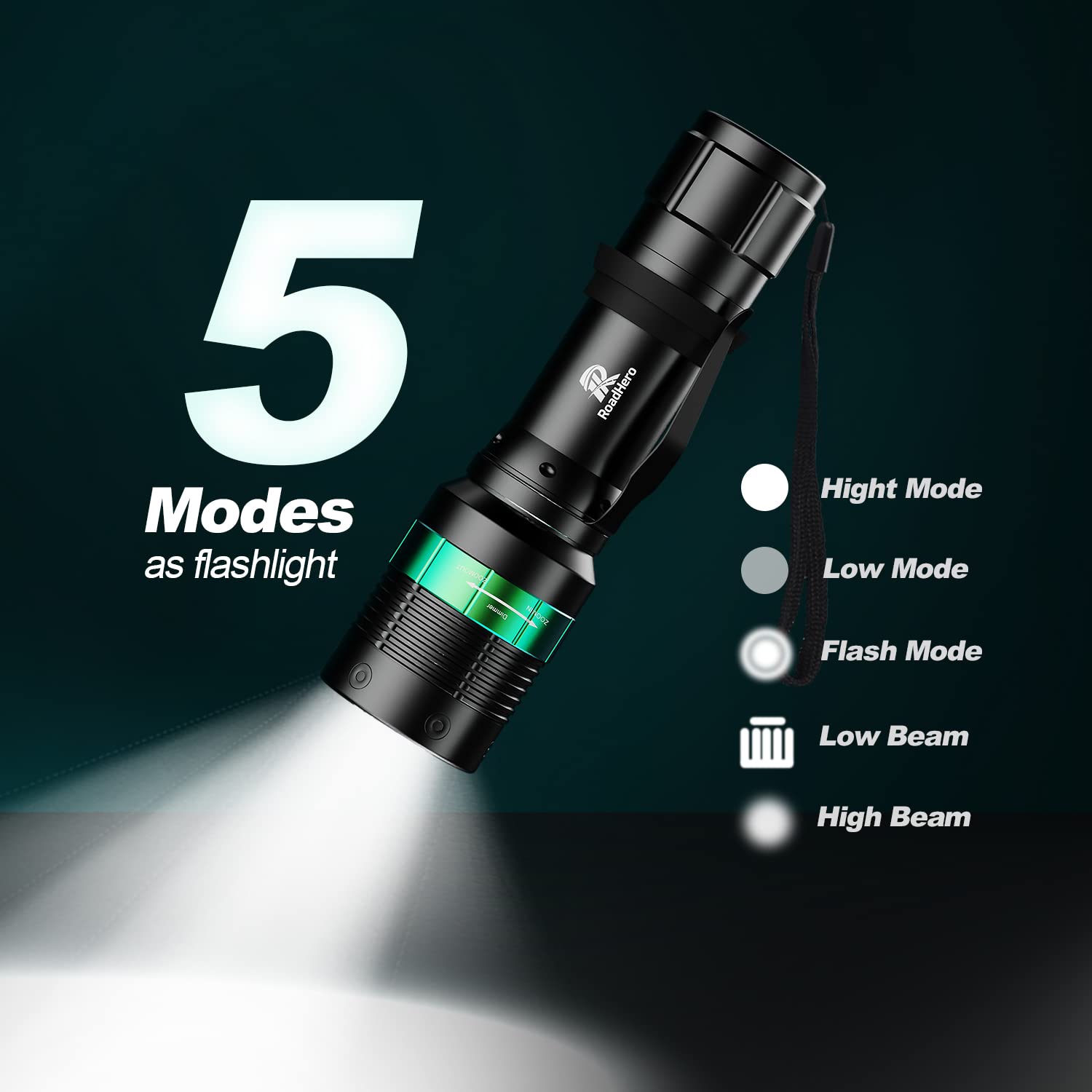 Roadhero 10 Pieces 16 Inch Traffic Wand With Strobe Modes Led Safety Signal Flashlight Wand With Wrist Strap And Side Clip For Traffic Control, Parking, Using 3 Aaa Batteries, Batteries Not Included