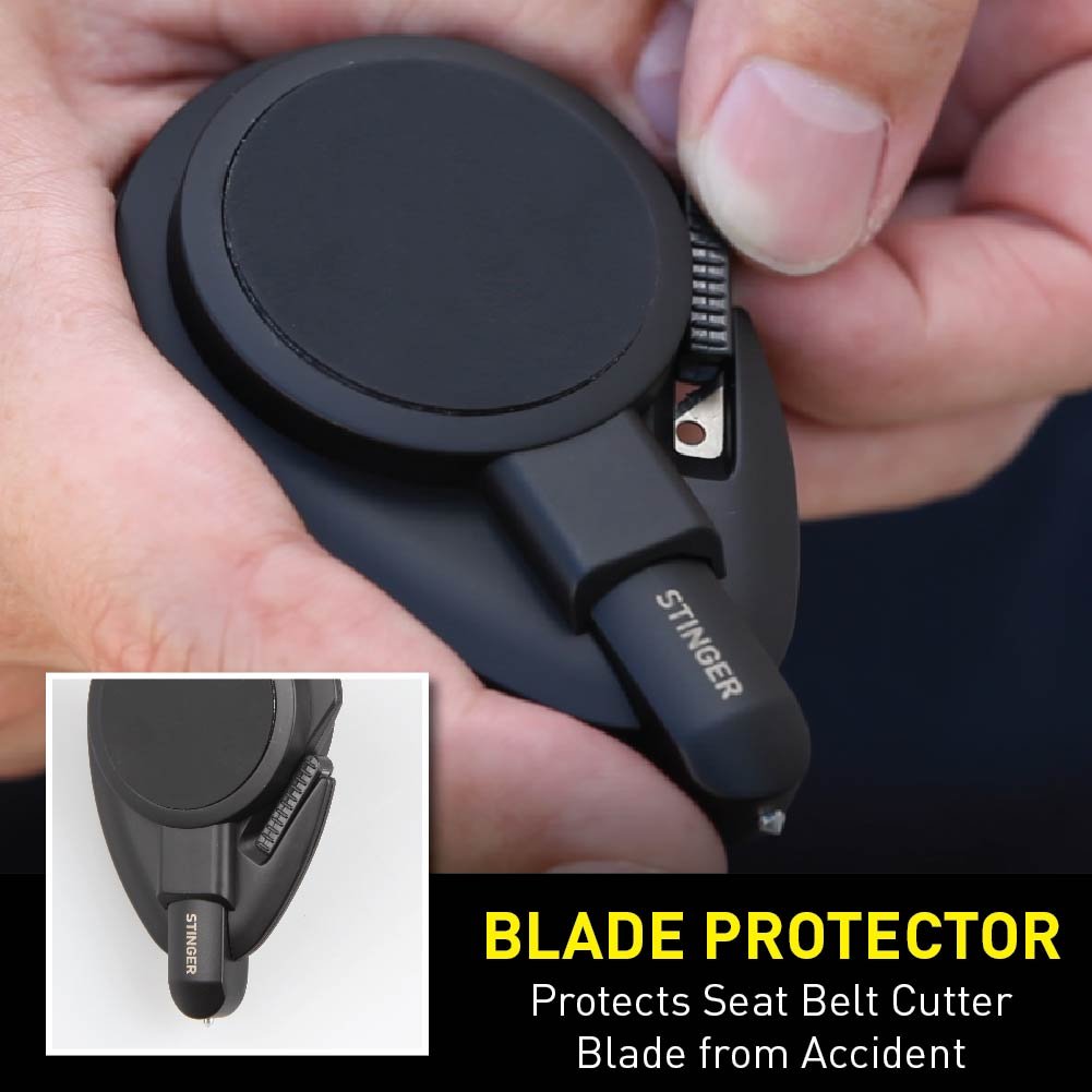 Ztylus Stinger Car Phone Holder With Emergency Escape Tool: Universal Air Vent Magnetic Cell Phone Mount Holder, Spring Loaded Window Breaker, Seat Belt Cutter, Cradle Stand Holder (Black)