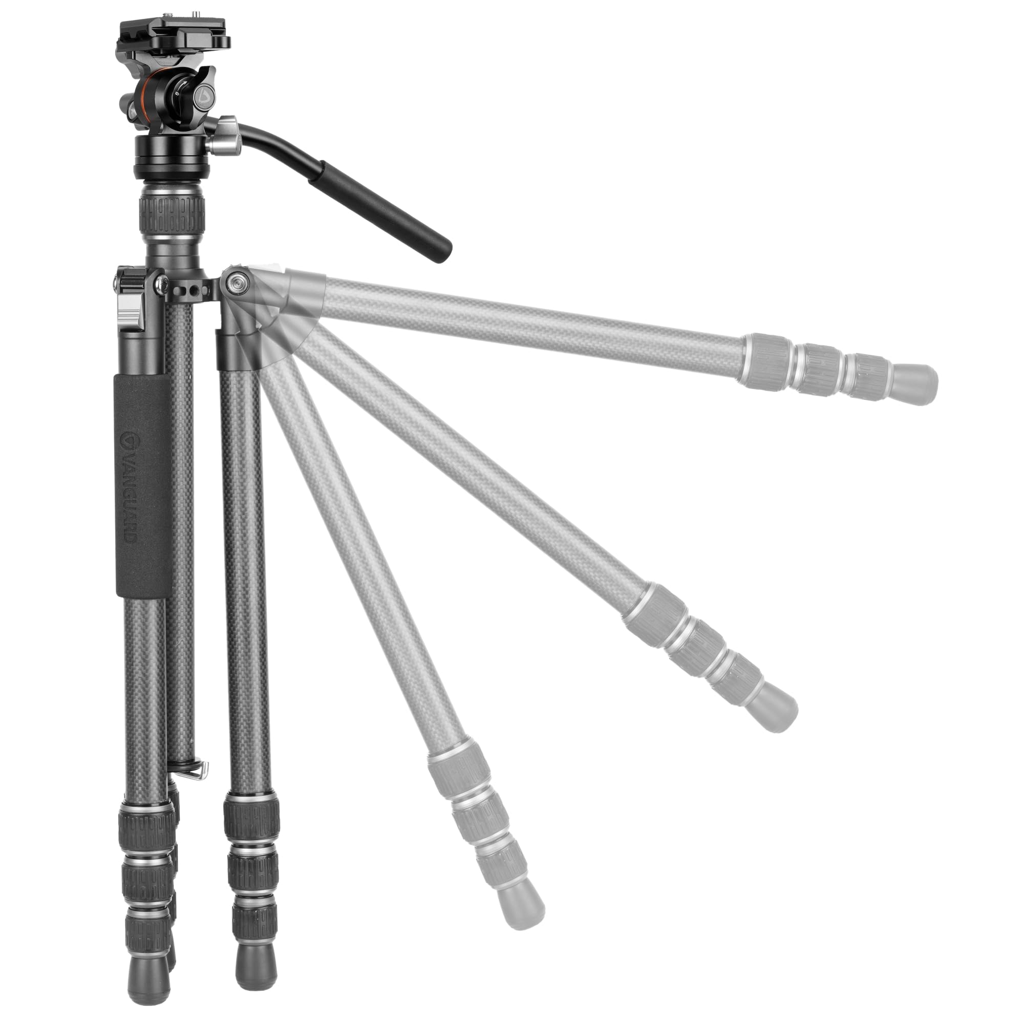 Vanguard Vesta Go 264Cv12 Carbon Fiber Travel Tripod With Ultra-Compact Veo Pv-12 Counterbalancing Spring Assist Video Head