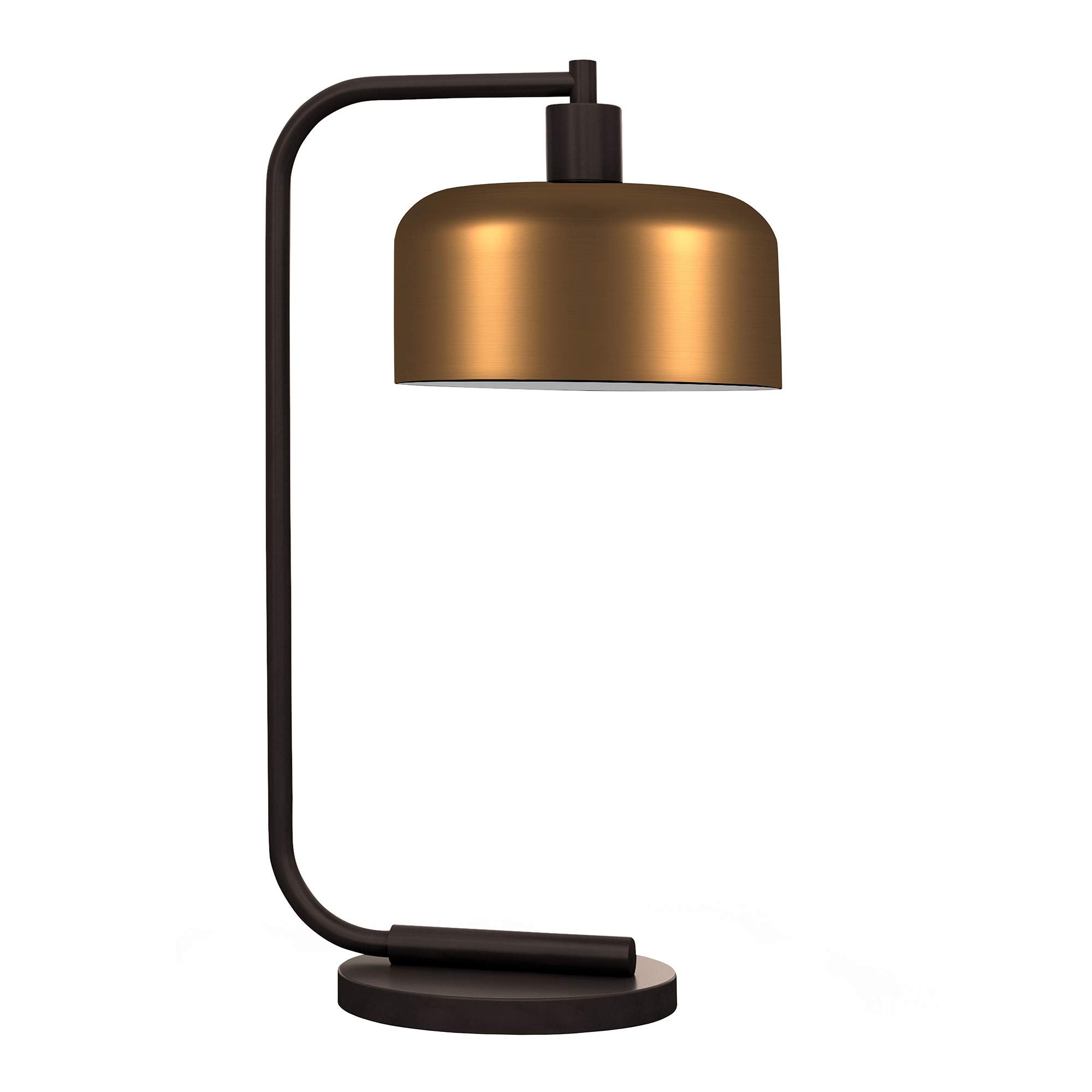 Henn&Hart Cadmus 20.5" Tall Table Lamp With Metal Shade In Blackened Bronze/Brass/Brass