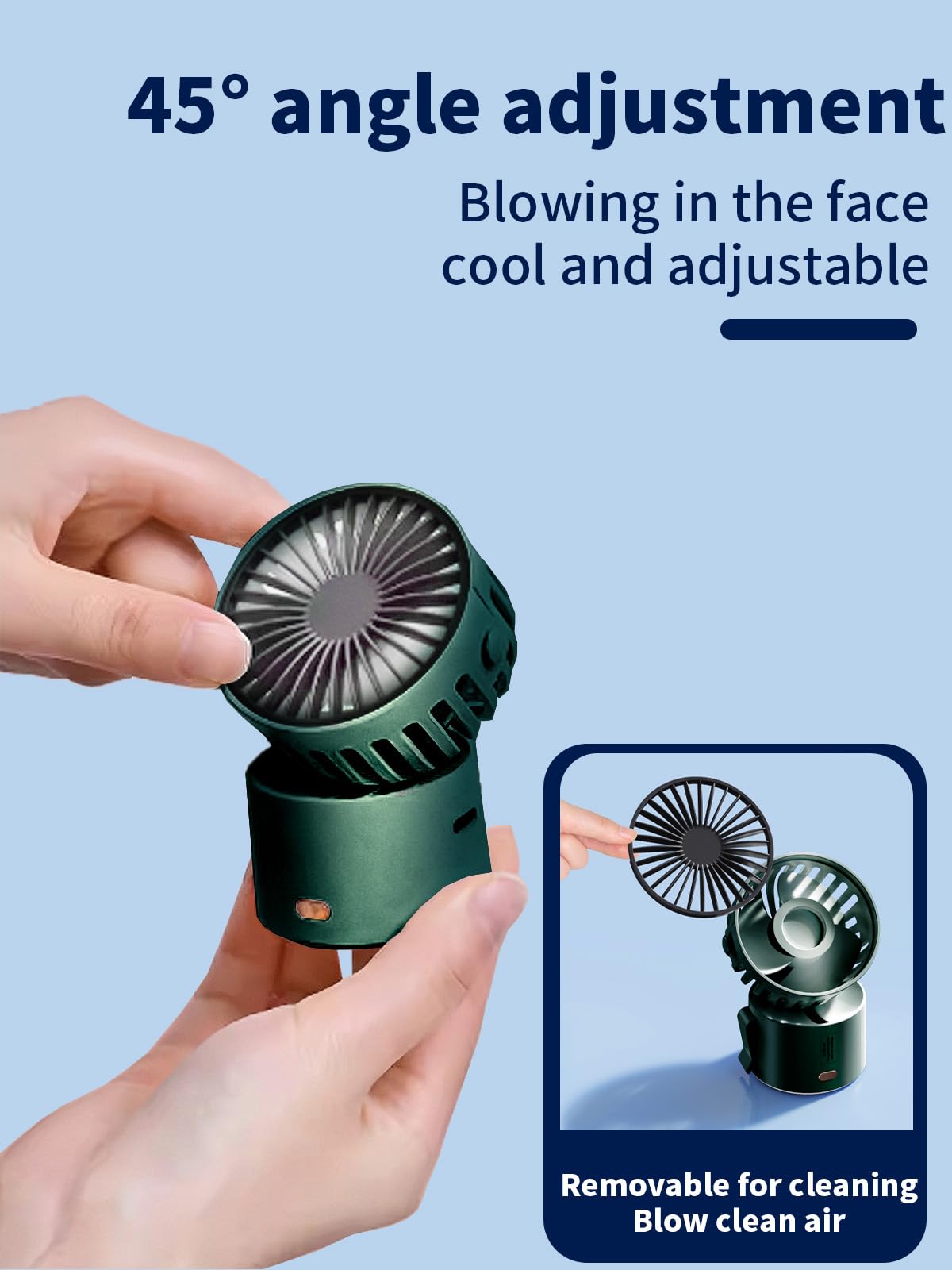 Mini Portable Neck Fan,Adjustable Usb Rechargeable Handheld/Necklace/Desk 3 In 1 Small Fan With Clip