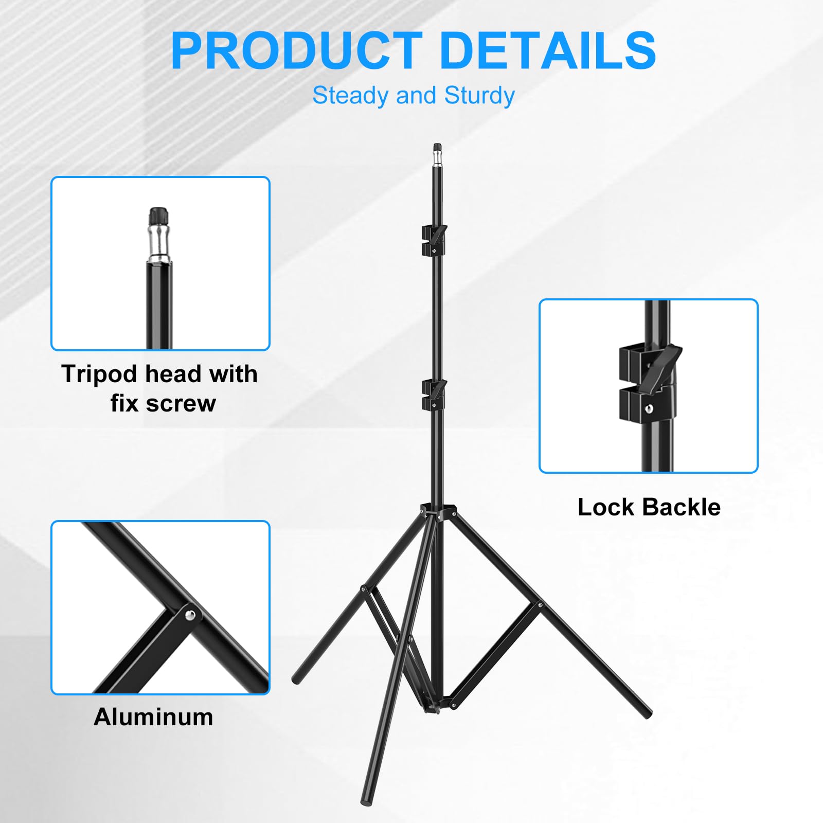 Herrfilk 63” Tripod For Cell Phone With 360° Ball Head, Adjustable Tall Tripod For Video Recording & Photography With Iphone, Android Phone, Ring Light, Camera