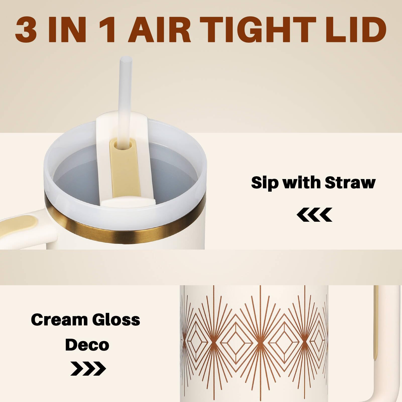 30 Oz Tumbler With Handle And Straw Lid Insulated Reusable Stainless Steel Water Bottle Travel Mug