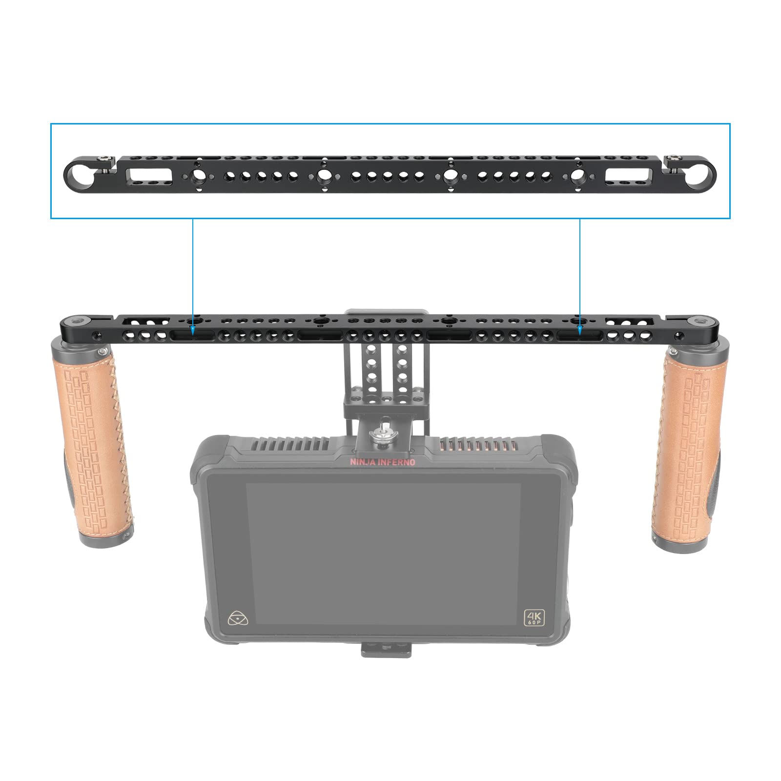 Camvate Cross Cheese Bar With 15Mm Rod Adapter For Camera Monitor Cage Rig - 3175