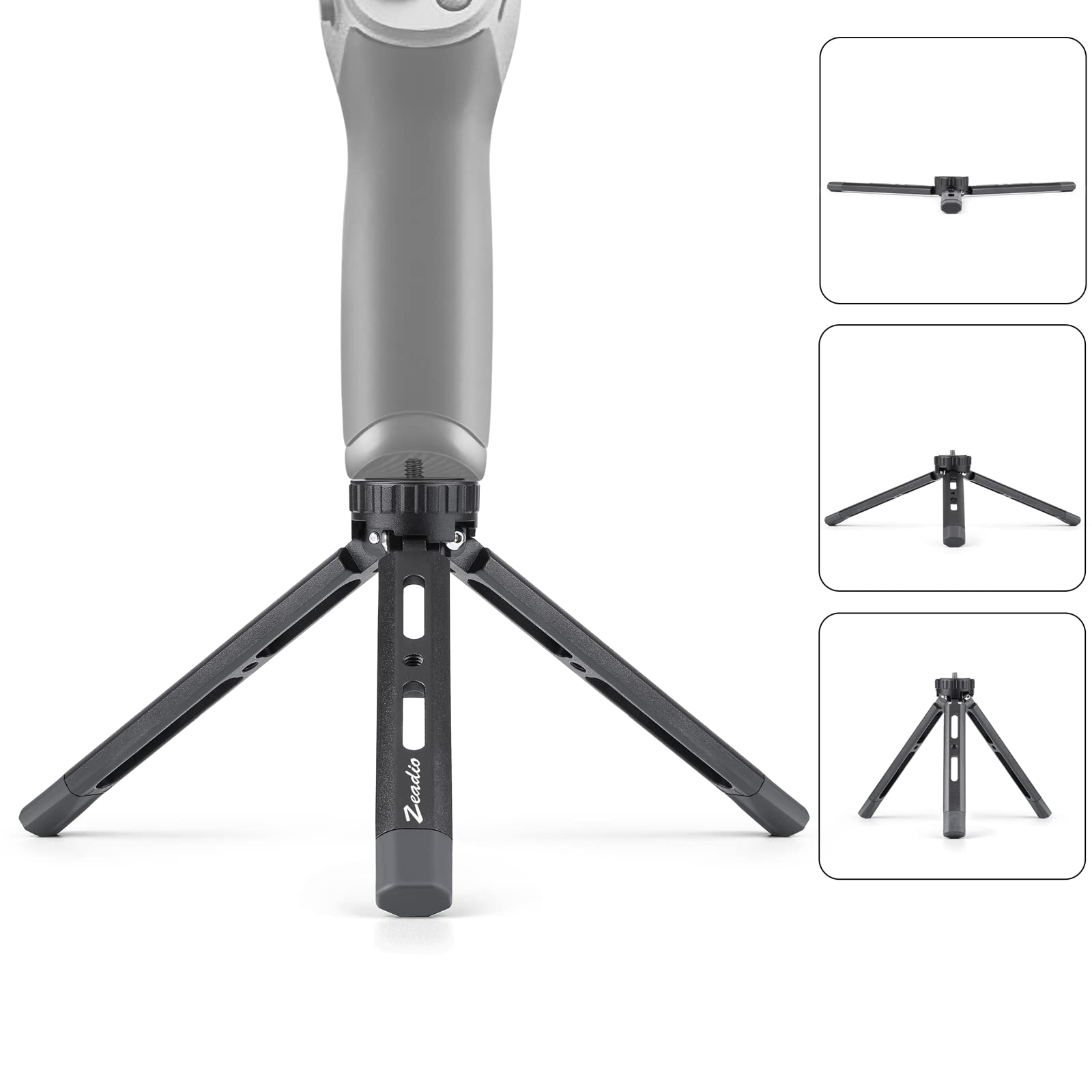 Zeadio Metal Adjustable Tripod, 4 Adjustable Heights Desktop Tripod Stand, Fits For Smooth 4, Crane Plus, Osmo Mobile, Ronin-S, Vimble 2, Gimbal Handle Grip Stabilizer And All Cameras