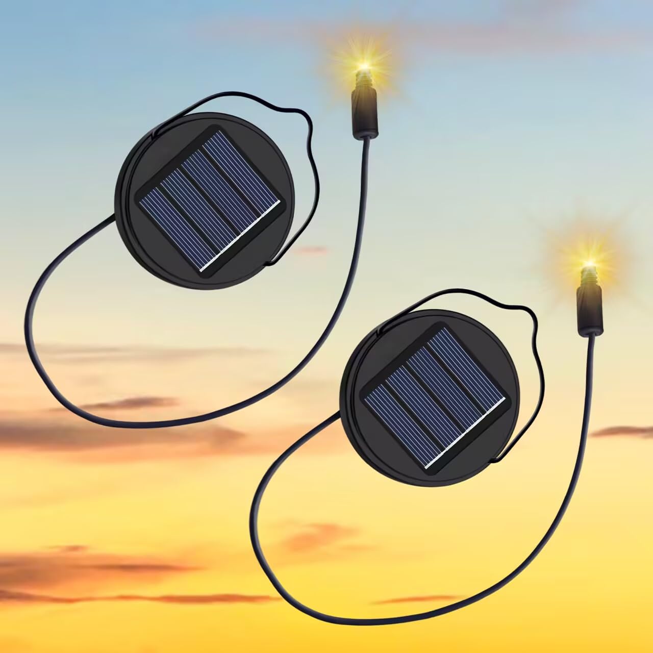 Homeimpro 2Pack Solar Lights Top Replacement With Rechargeable Battery Aa 600Mah For Solar Lantern Lights, Garden,Patio, Yard Christmas Decorations