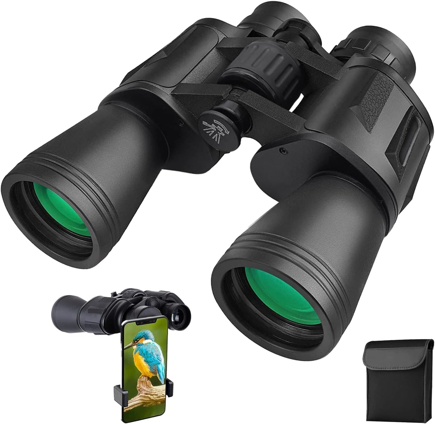 Allenjoy 20X50 Binoculars For Adults, Hd High Powered Professional Binoculars For Bird Watching Travel Stargazing Concerts Outdoor Sports-Bak4 Prism Fmc Lens,Waterproof, Fogproof With Phone Adapter