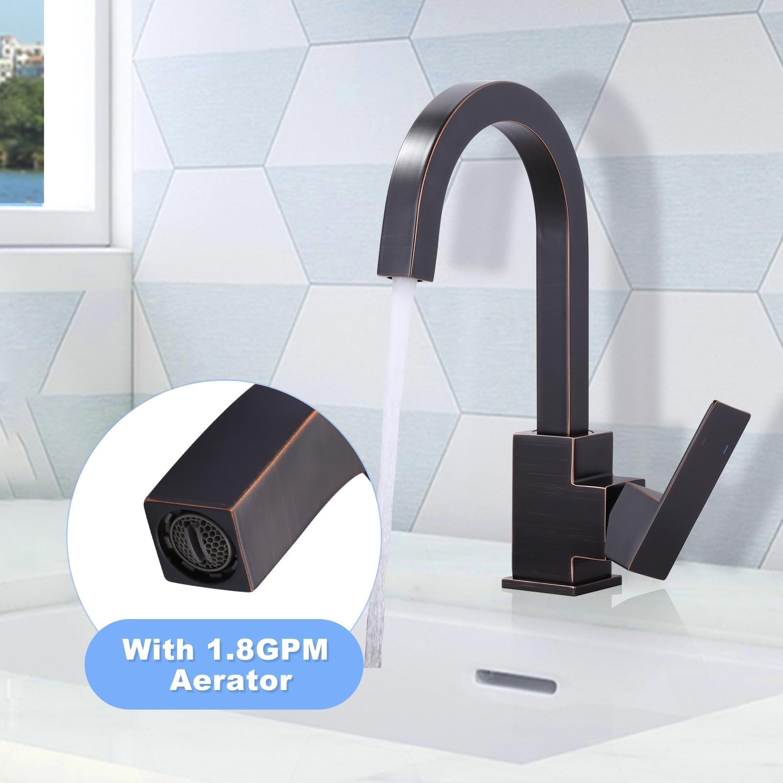 Aleasha Bar Sink Faucet, Bar Sink Faucet Single Hole, Stainless Steel Kitchen Bar Faucet With Single Handle For Kitchen Bathroom Rv Restroom Sink, Oil Rubbed Brzonze