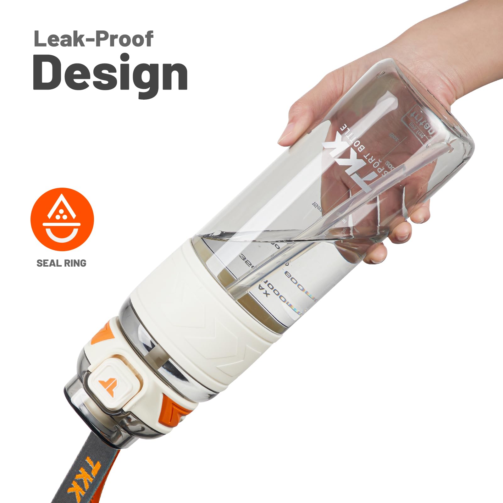 Tkk Sports Water Bottles With Removable Straw 34 Oz Leak-Proof Flip Top Lid Tritan Bottles
