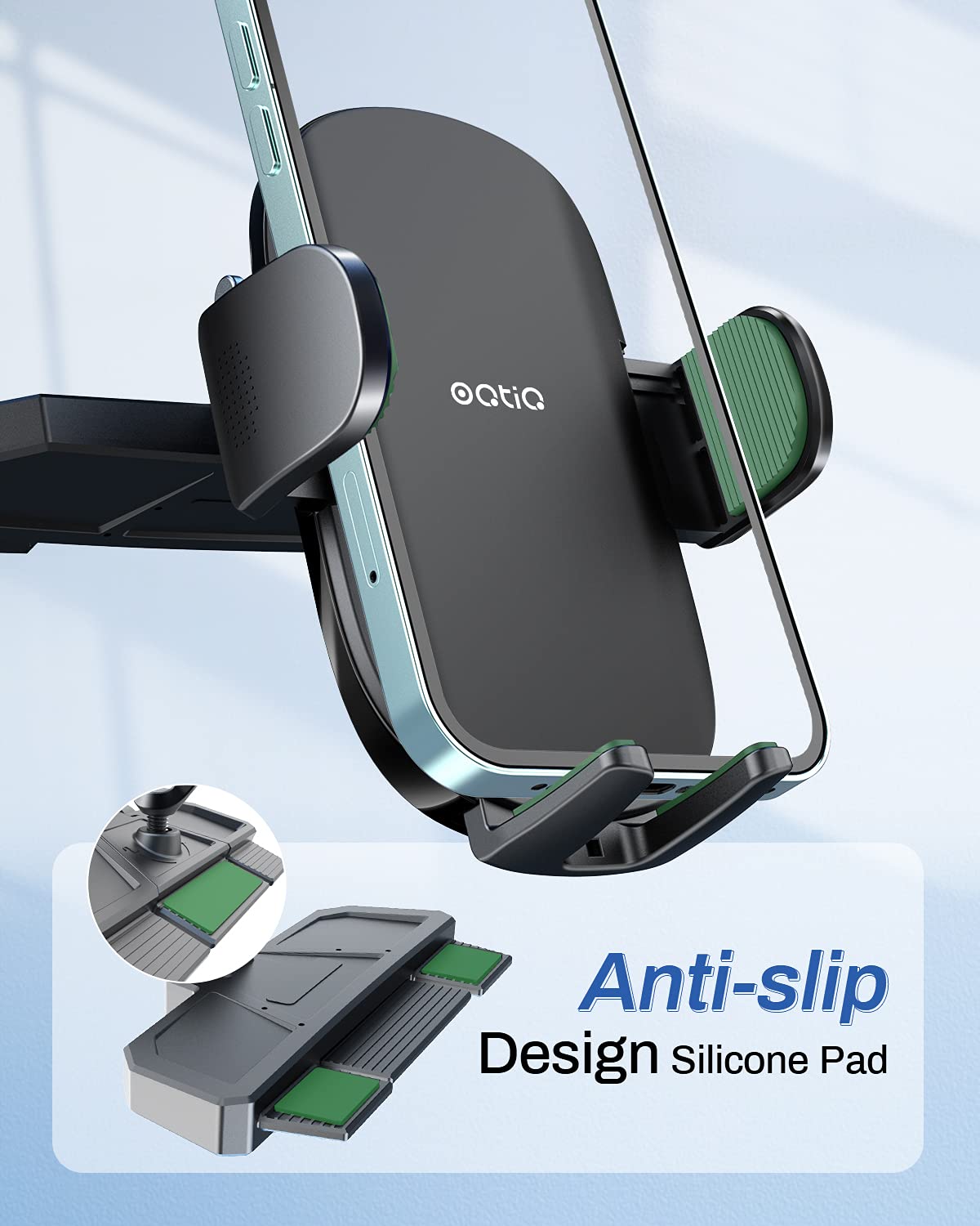 Oqtiq Cd Phone Holder For Car - One Touch Release, 360° Viewing, Universally Compatible With Iphone & Android, Cd Player Phone Mount & Air Vent Clip Included