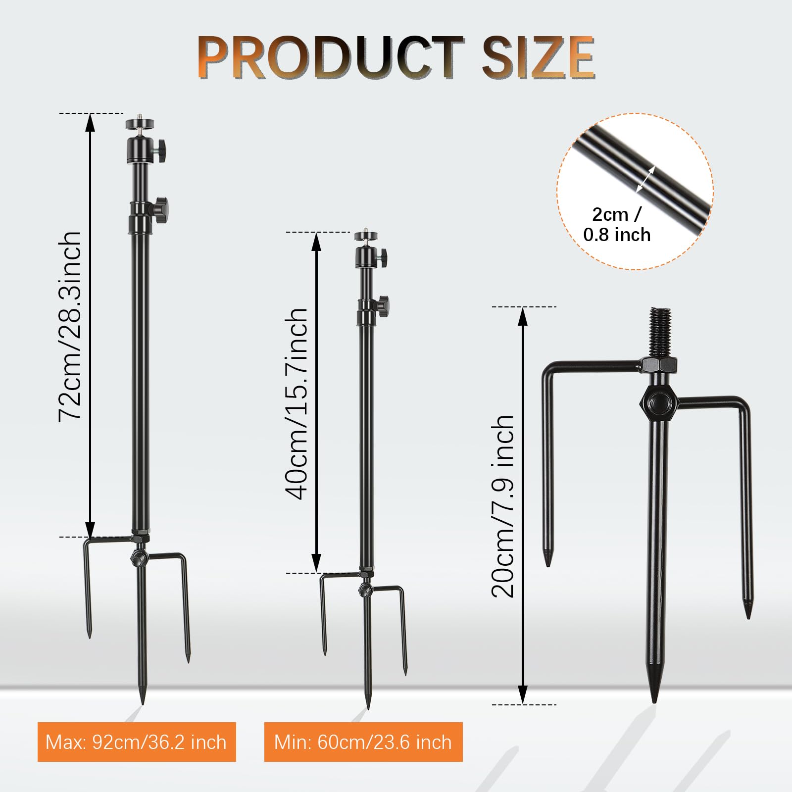 Aiuieaa 4 Pack Trail & Game Camera Mount, Game Camera Holder, Adjustable Ground Stand For Wildlife Cameras, Black Hunting Cameras Stake