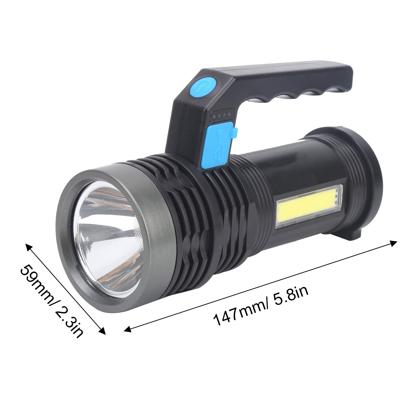 Topyond Rechargeable Spotlight, Handhold Searchlight, Outdoor Long-Range Strong Light Flashlight, 1200Mah Led Spotlight For Home, Outdoor Activities, Camping