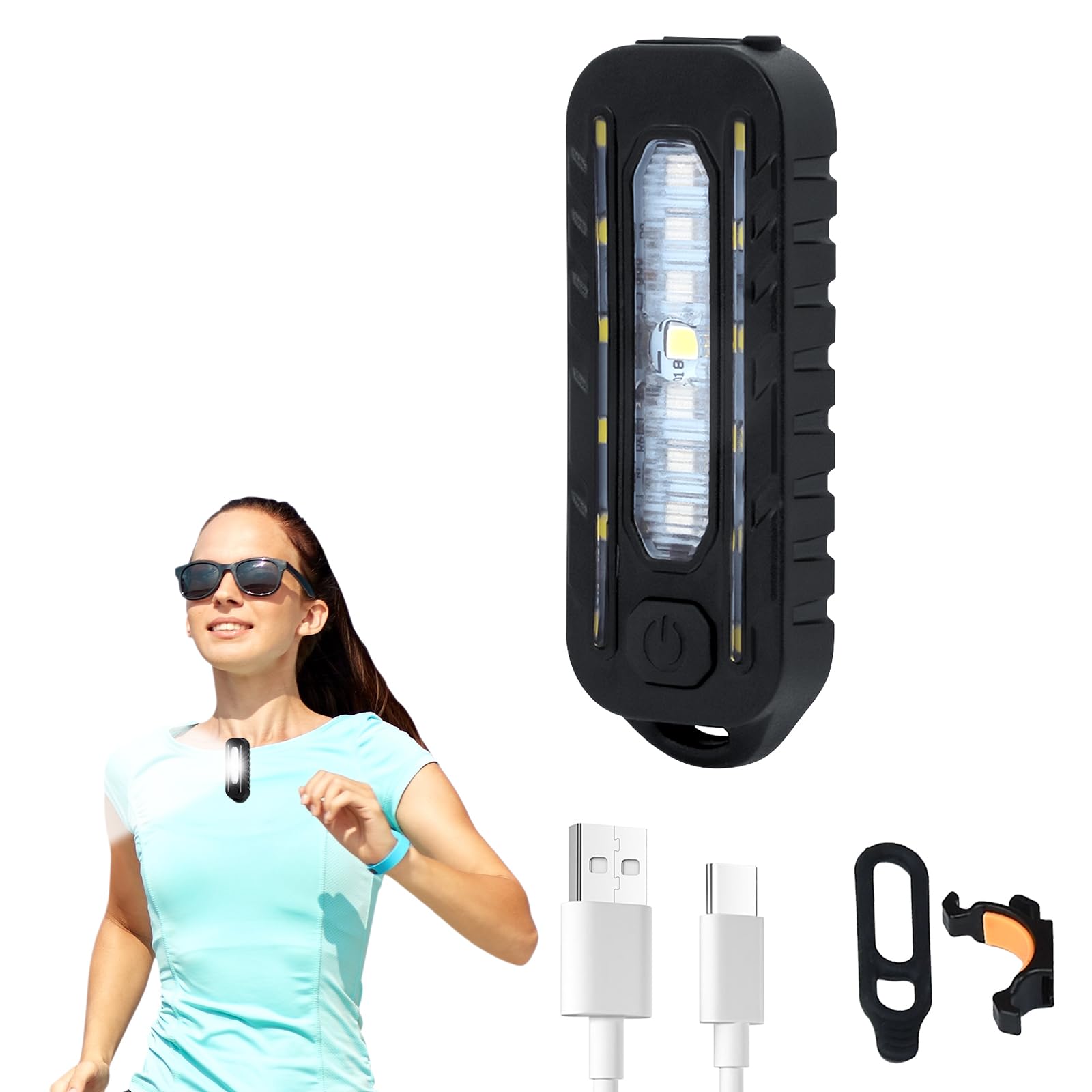 Sokosey 1Pcs Rechargeable Clip-On Flashlight - Ultimate Running Light For Runners, Safety Light For Night Walking & Dog Walking, Enhanced Visibility & Nighttime Safety Gear
