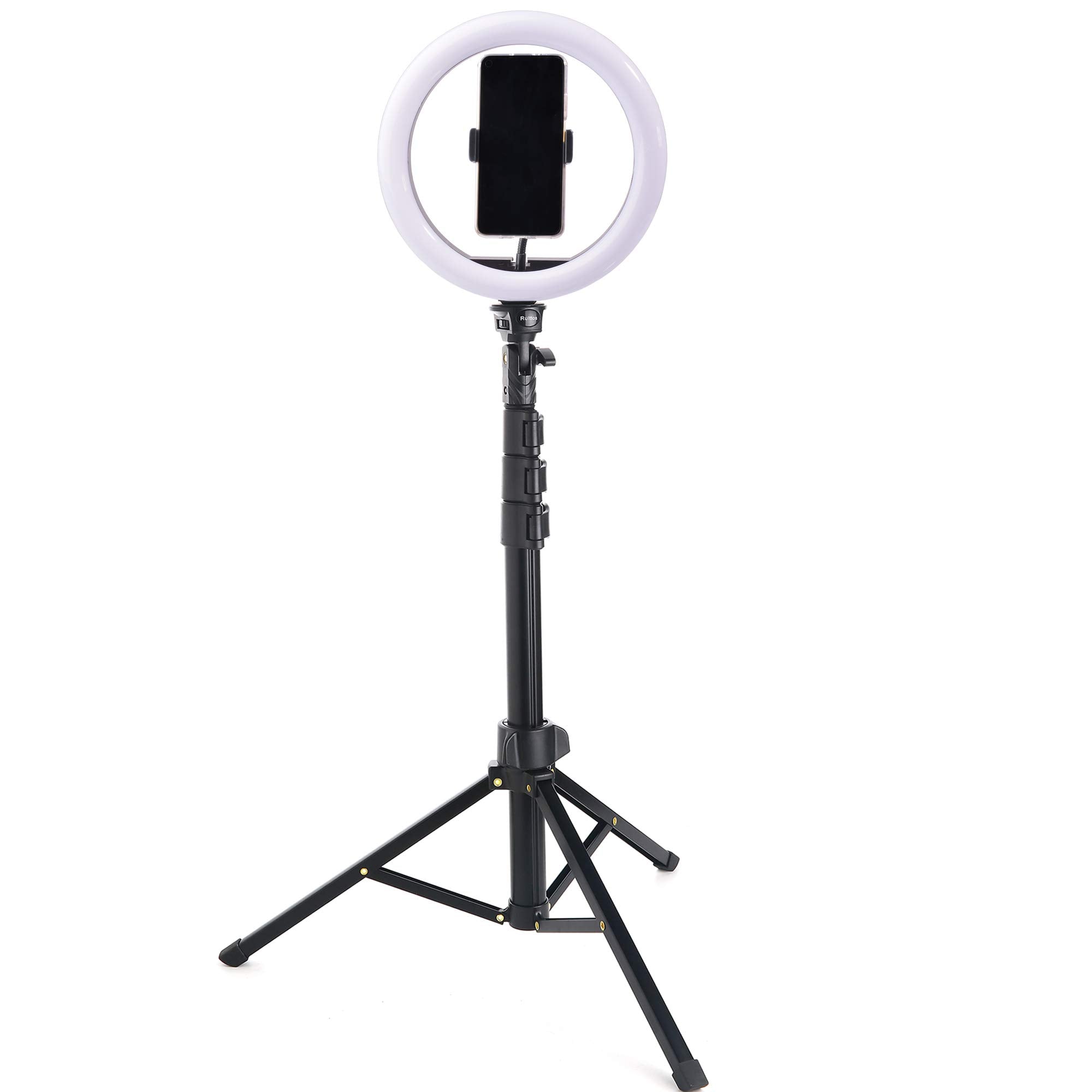Ruittos Phone Selfie Stick Tripod, 54-Inch Bluetooth Cell Phone Tripod Ring Light Stand Compatible With Iphone 11 Pro X.Samsung Andriod Dslr, Sports Camera,