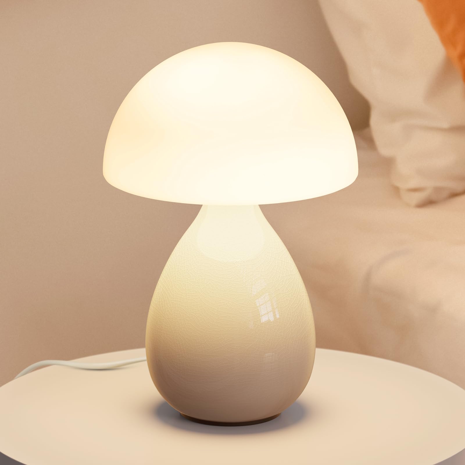 Vanbolon Mushroom Lamp Small Lamp, Mini Table Bedside Nightstand For Bedroom, Cute Night Light Dimmable Home Decor For Living Room Girl