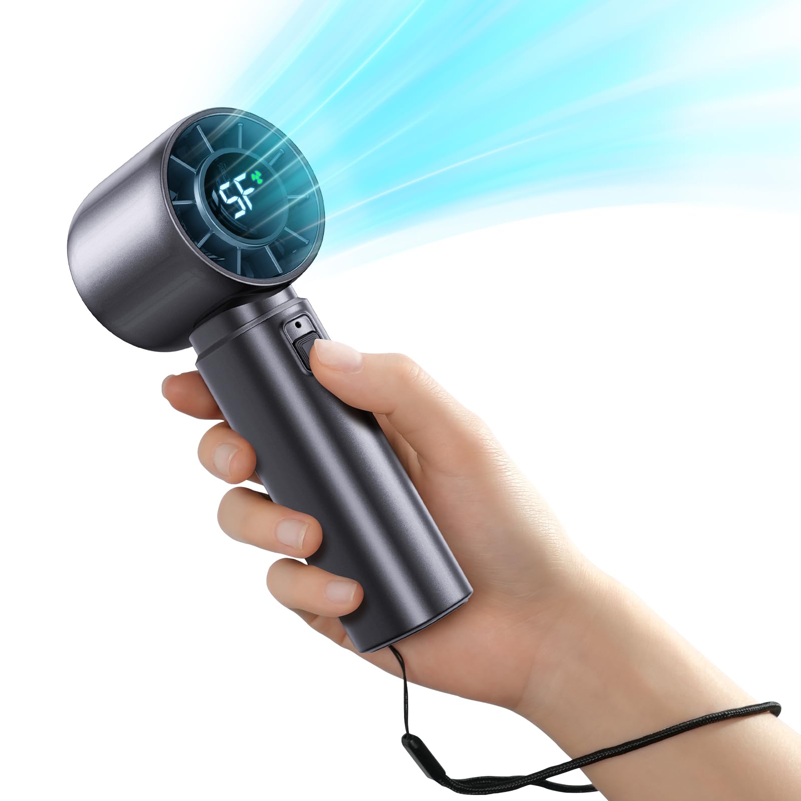 Portable Handheld Turbo Fan, Personal Fan Battery 4000Mah Work For 3-16H, Usb Rechargeable - Koospark