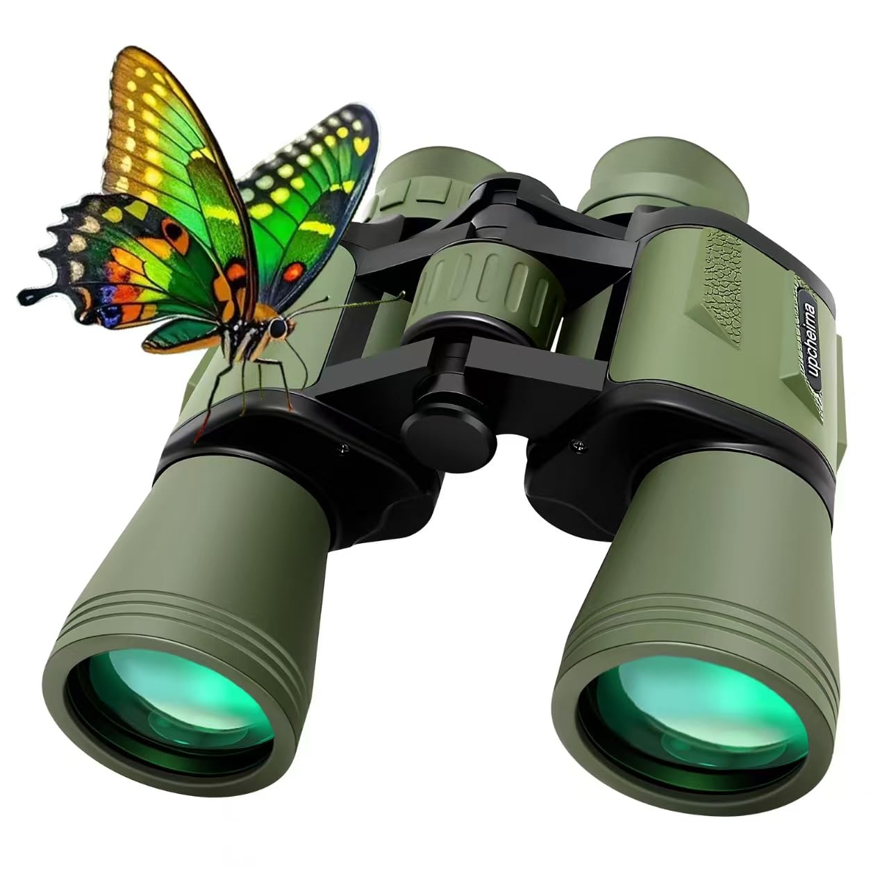 Upcheirna 20X50 High Zoom Adult Binoculars High Power With Phone Adapter, Low Light Night Vision, Lightweight & Portable For Bird Watching, Hunting, Stargazing(Green)