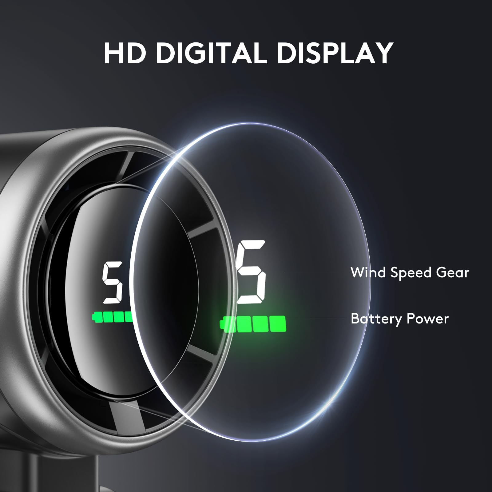 Foldable Handheld Fan, Portable High Speed Rechargeable 10000Mah Mini Turbo Fan, Digital Display