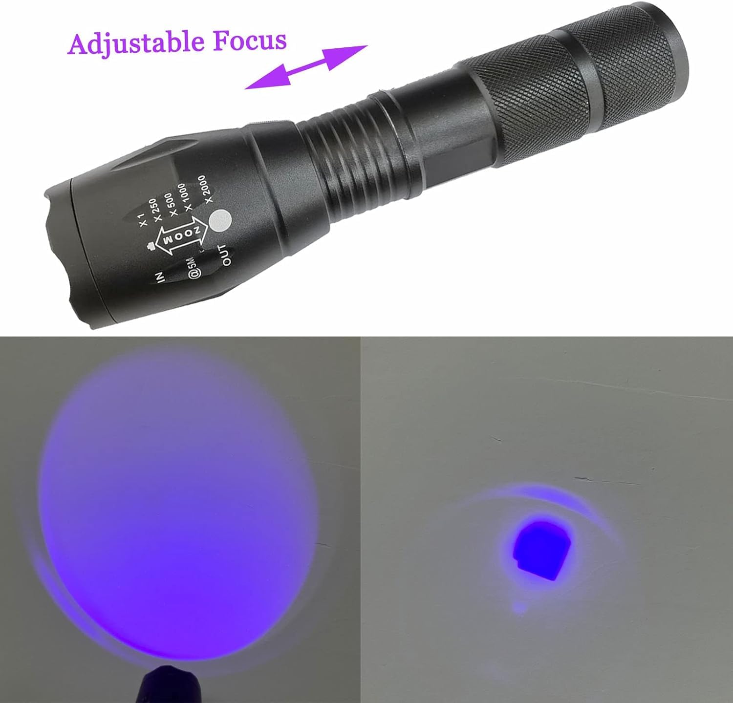 Gaigaimall Uv Flashlight 365Nm & 395Nm Wood'S Lamp Black Light Ultraviolet Flashlight Led Torch Pet Detector For Dog Urine Pet Stains Scorpions Resin Curing