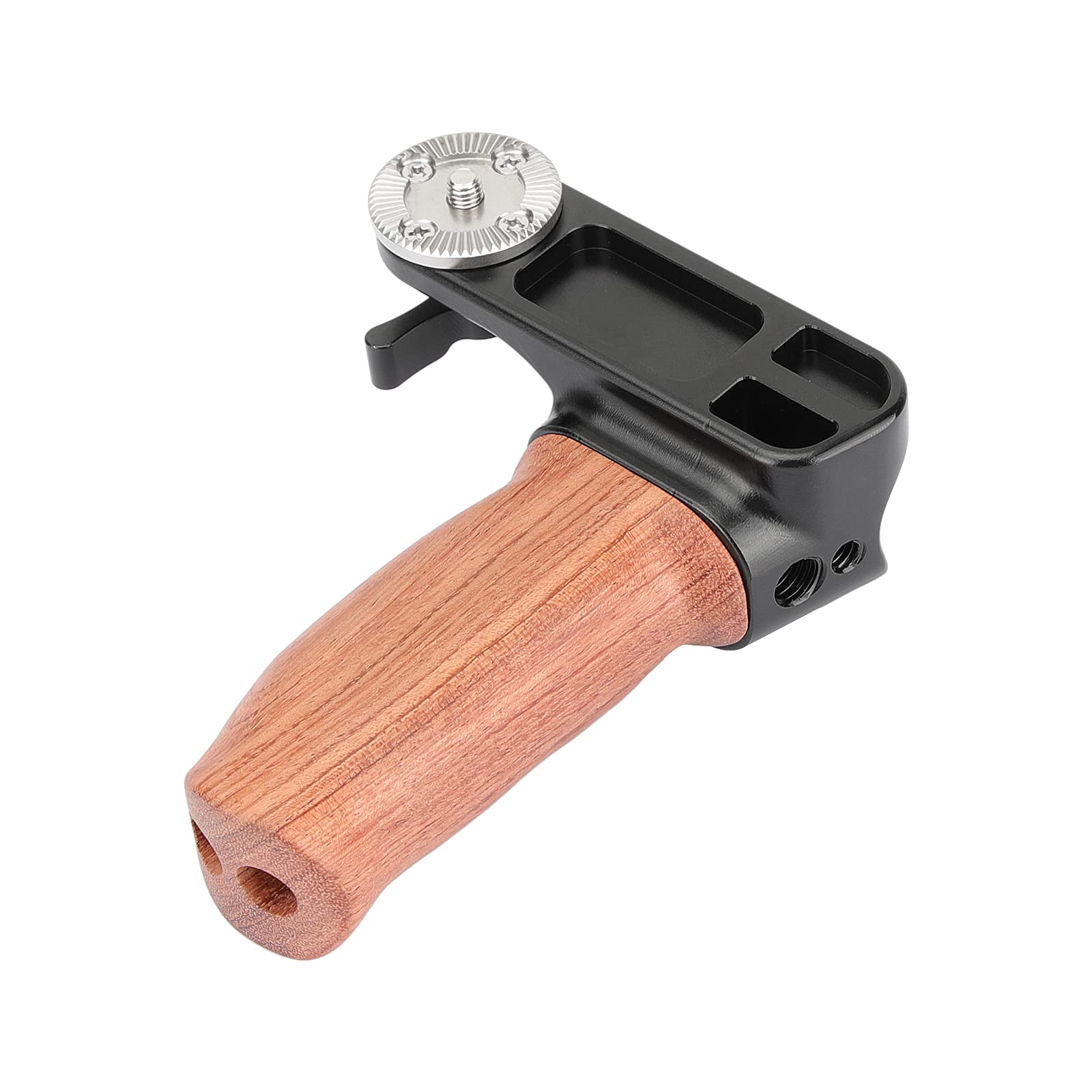 Camvate Ergonomic Wooden Hand Grip With Rosette M6 Thread Screw Connection For Camera Shoulder Mount Rig(Left Hand) - 2926