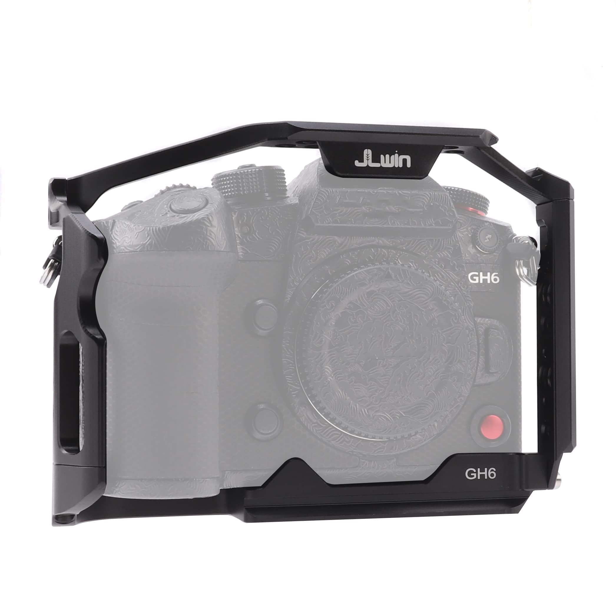 Fotga Jlwin Camera Cage Stabilizer With Nato Rail 1/4"-20 3/8"-16 Holes Cold Shoe For Panasonic Gh6 Gh7 Mirrorless Camera Video Film Making Compatible With Arca Swiss Clamp