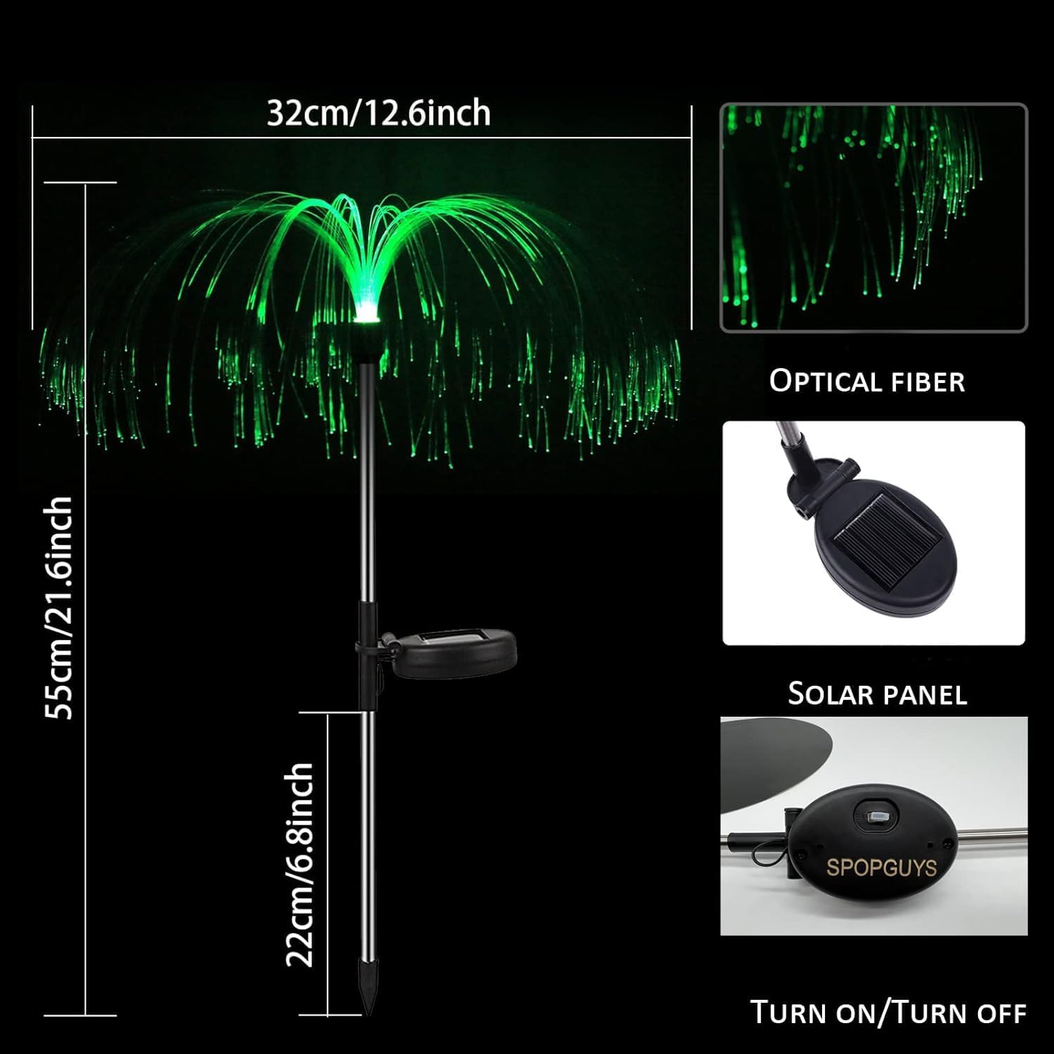 Liboyixi Solar Garden Lights - 7 Color Changing, Waterproof, Solar Panel, Flower Lights For Garden, Patio & Yard Decor (2 Pack)