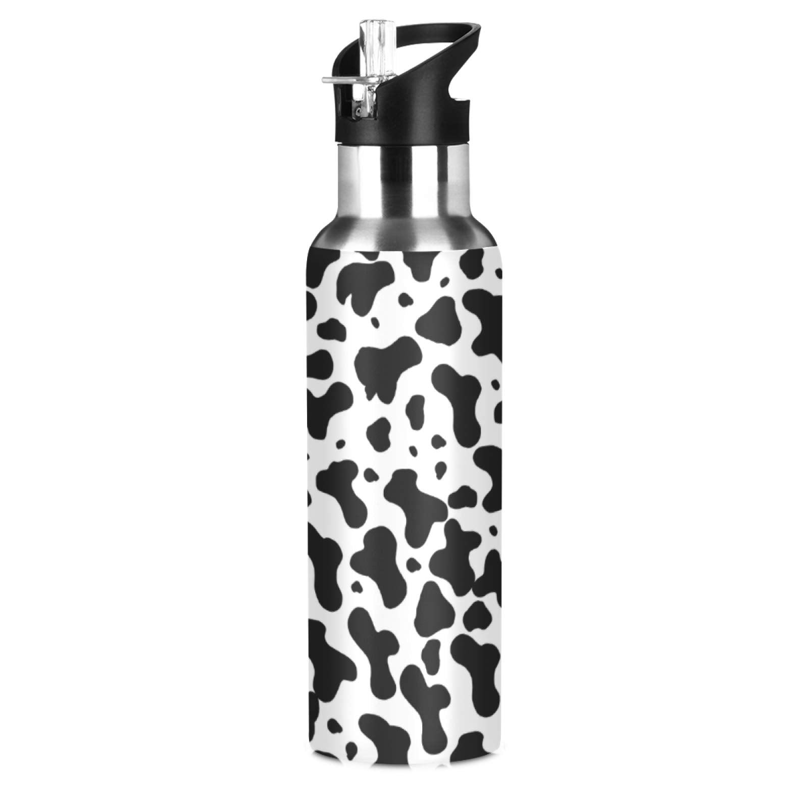 Qilmy 3D Printing Dragon Vacuum Insulated Stainless Steel Water Bottle With Straw Lid, Leakproof